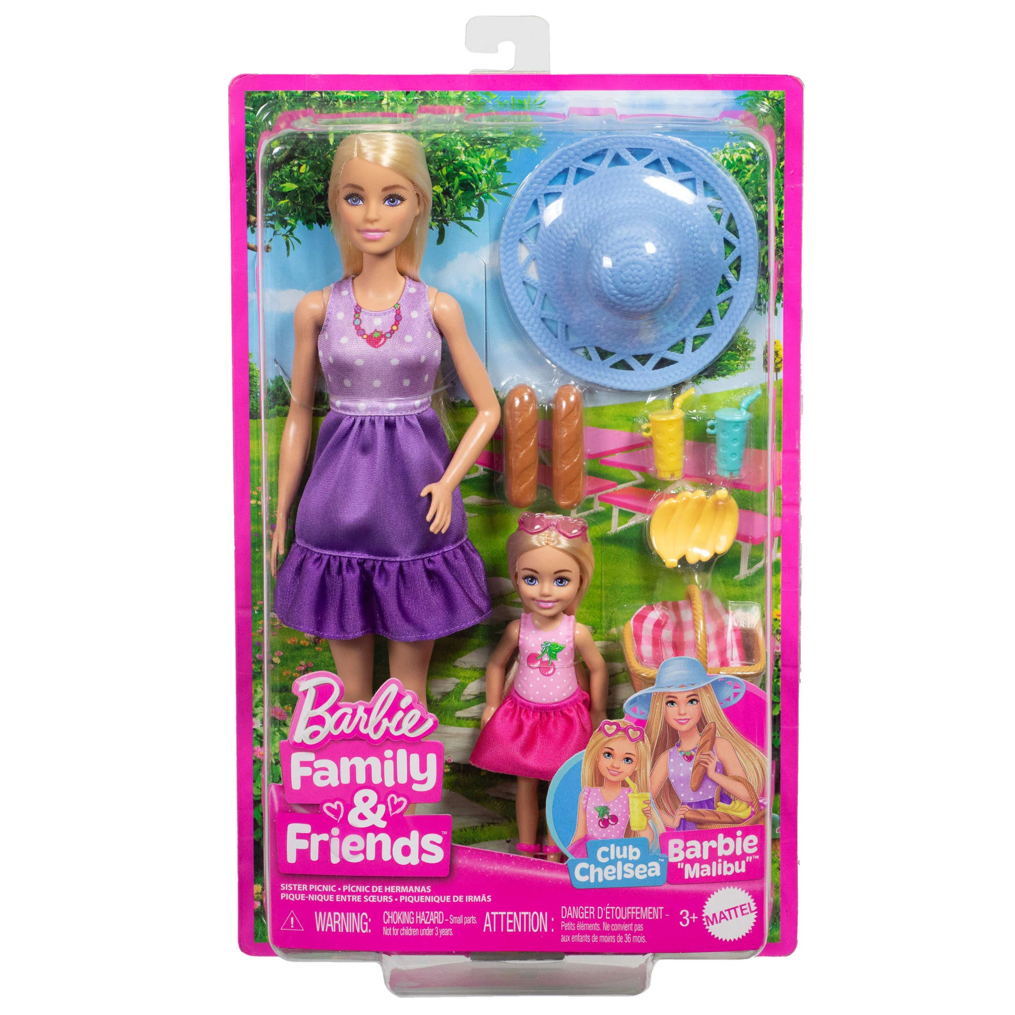 Barbie Family & Friends Dolls & Accessories, Picnic-Themed Playset With 2 Dolls & 9 Pieces - Image 6