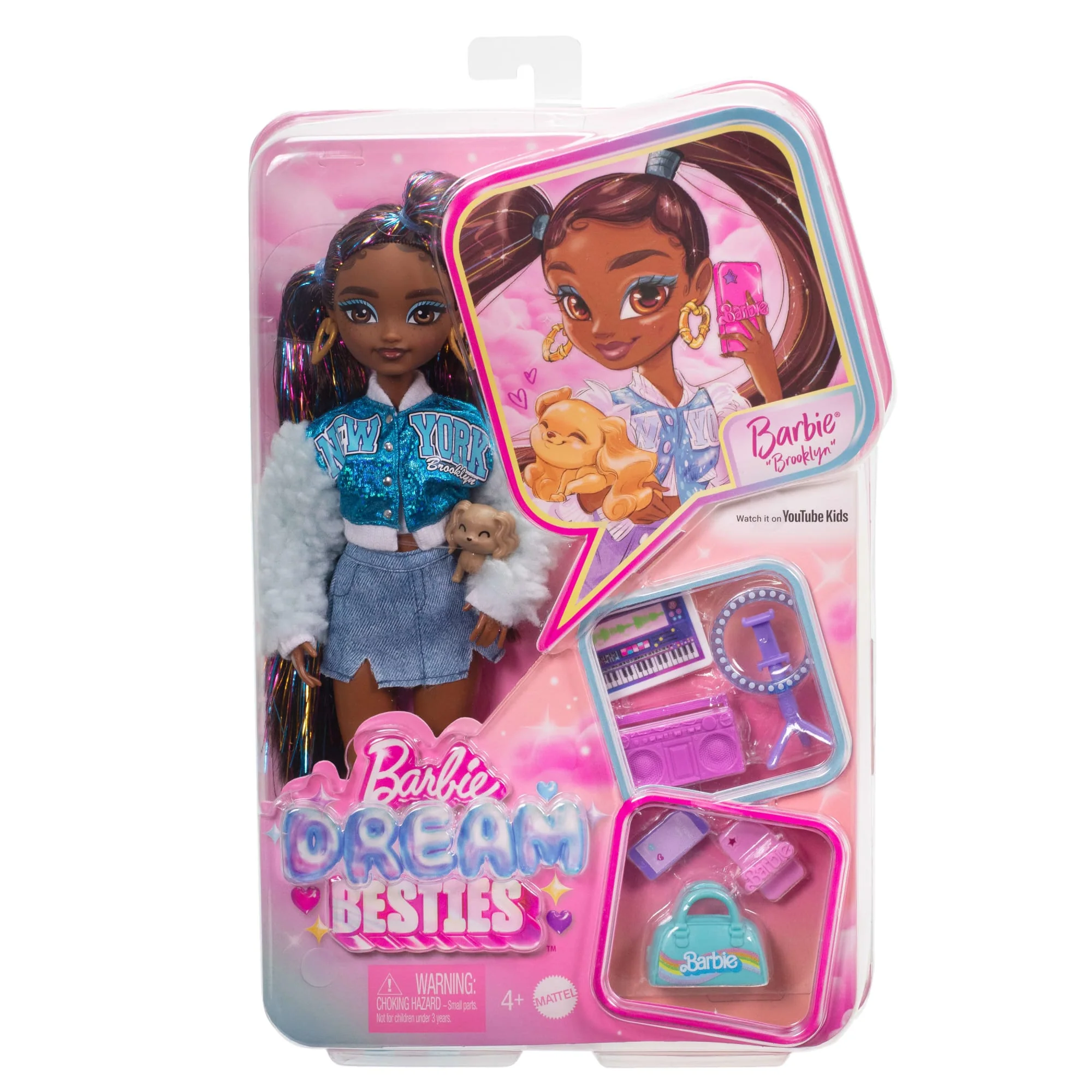 Barbie Dream Besties Barbie “Brooklyn” Fashion Doll With 8 Video & Music Themed Accessories - Image 6