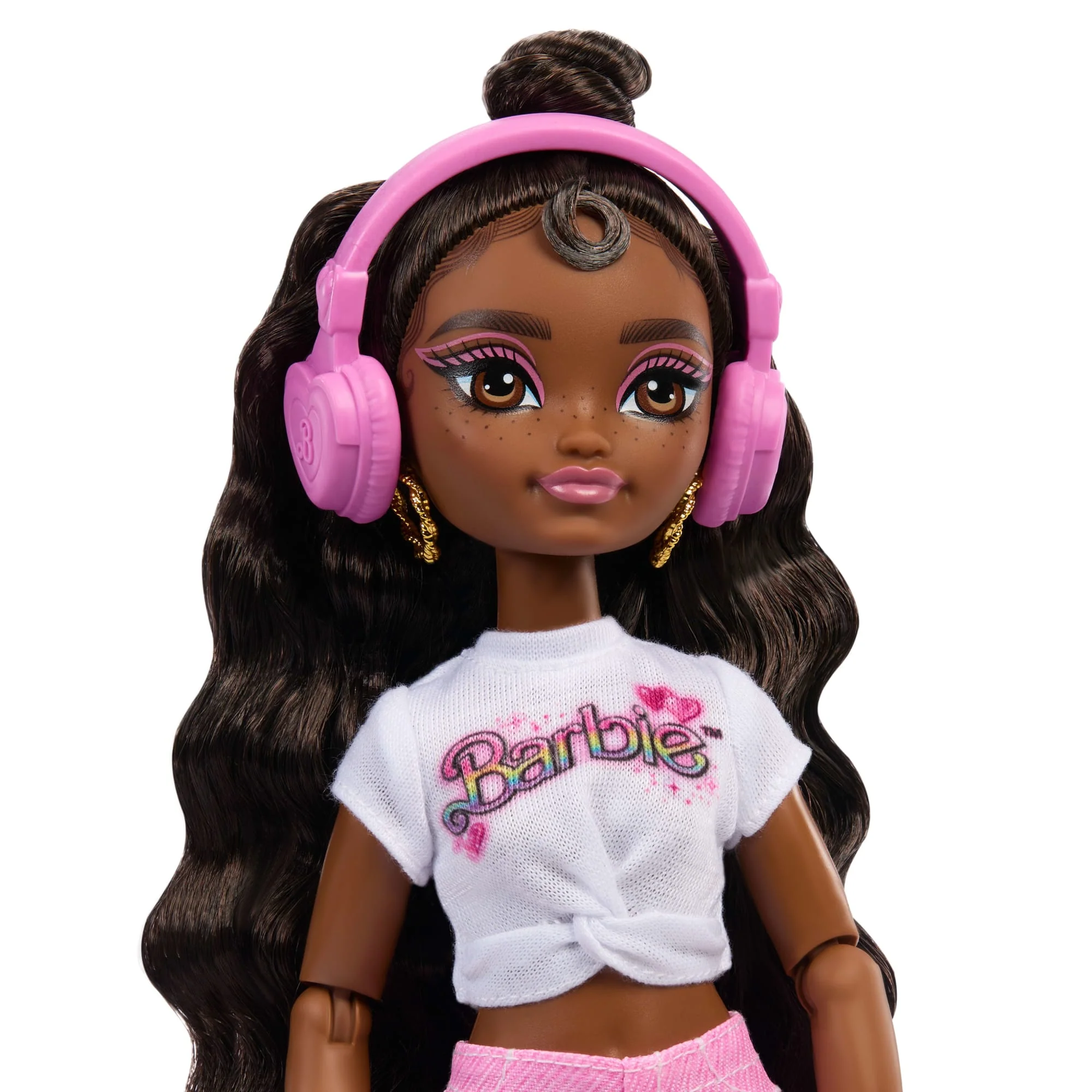 Dream Besties Barbie “Brooklyn” Roller Skating Fashion Doll With 9 Music & Video Themed Accessories - Image 2