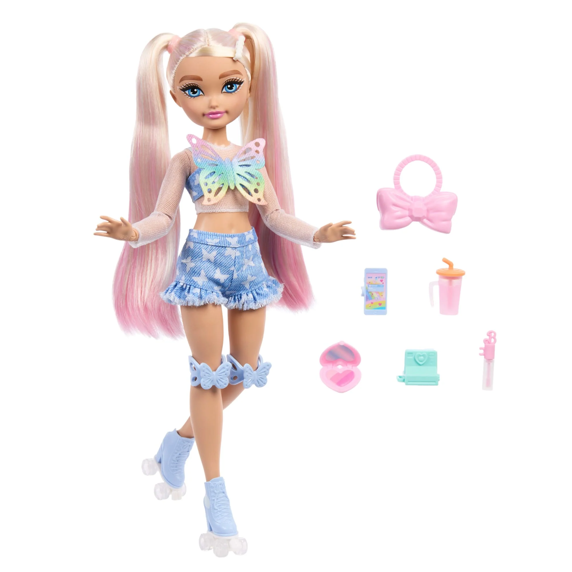 Dream Besties Barbie “Malibu” Roller Skating Fashion Doll With 9 Makeup Themed Accessories - Image 5