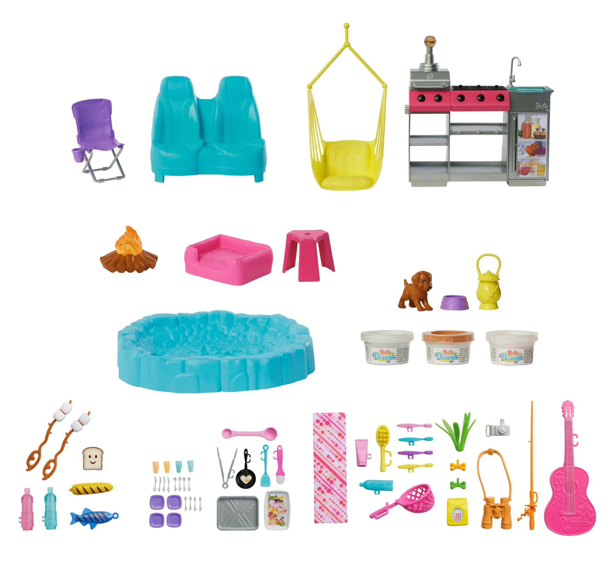 Barbie Dream Camper Playset With Roof Tent, BBQ Grill With Color-Change Feature & 60+ Accessories - Image 5