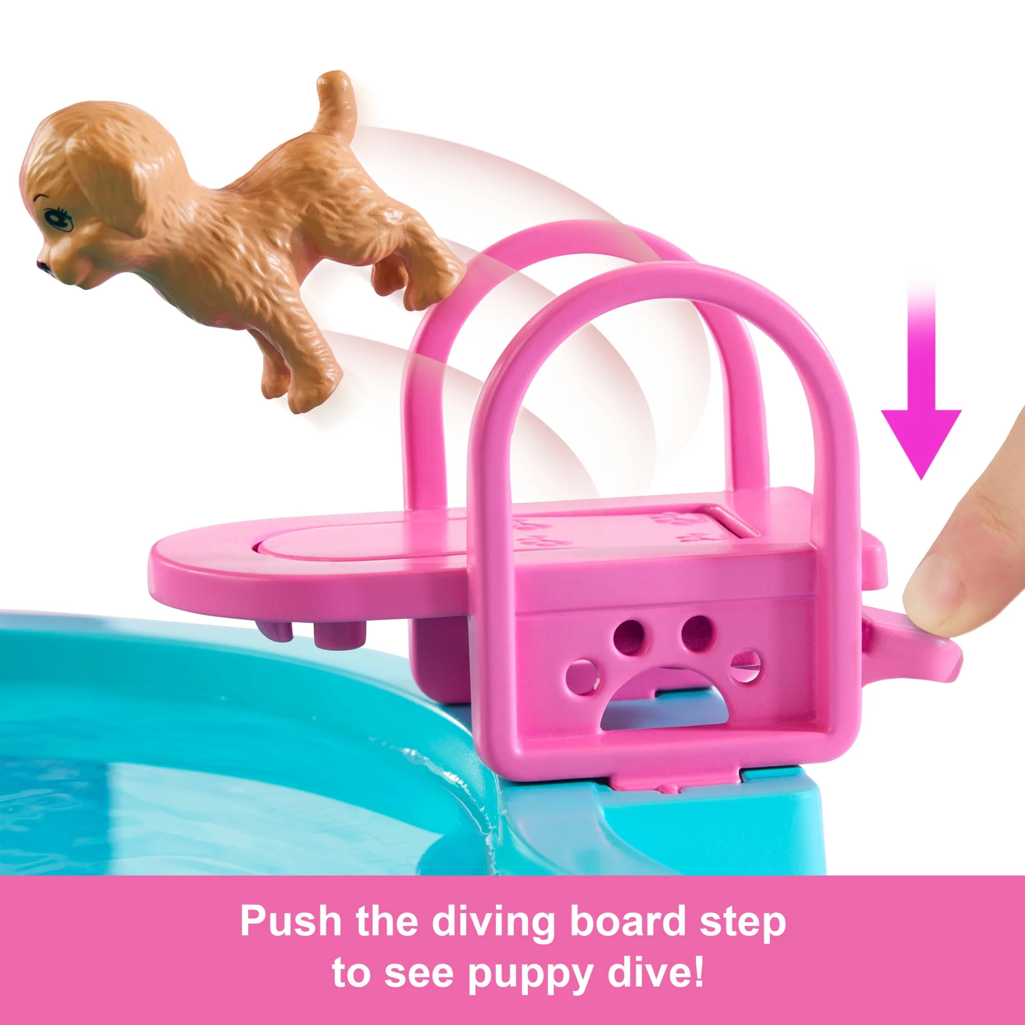 Barbie Dream Pool Playset With Slide & Bubbling Hot Tub, 20+ Accessories including Pet, Floaties & More - Image 4