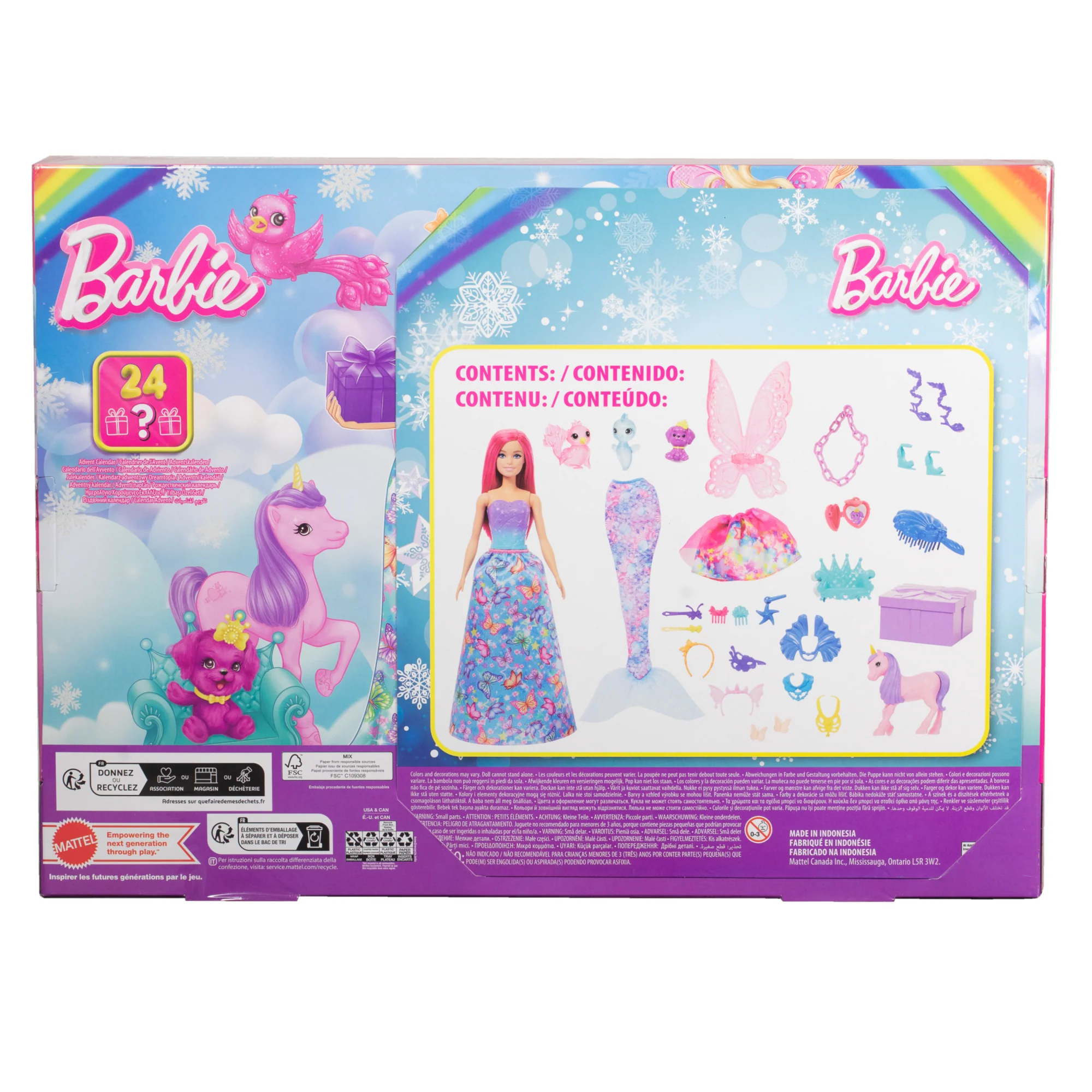 Barbie Advent Calendar, Fashion Doll & 24 Surprise Accessories, Transform To Mermaid & More - Image 6