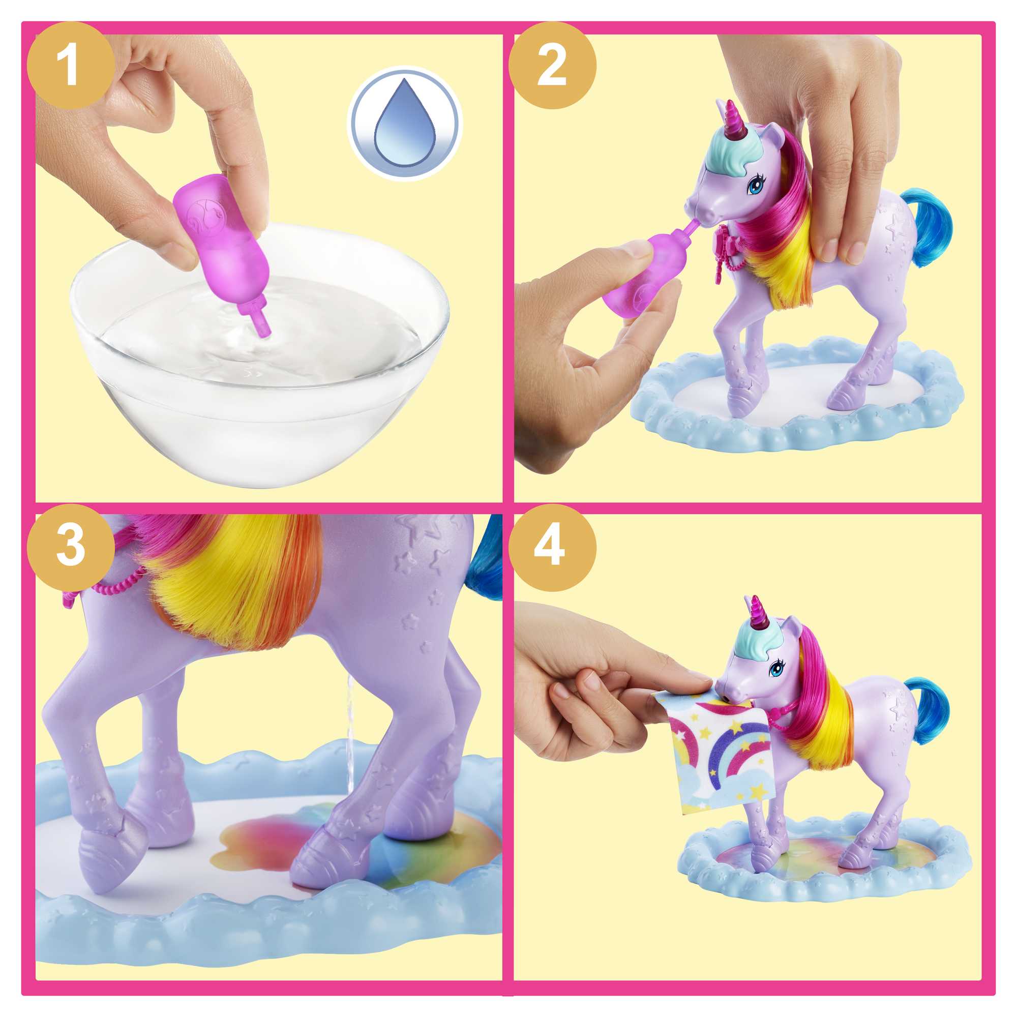 Barbie Dreamtopia Unicorn Pet Playset With Royal Fashion Doll, Unicorn Toy, Color Change, Potty Feature & 18 Accessories - Image 3