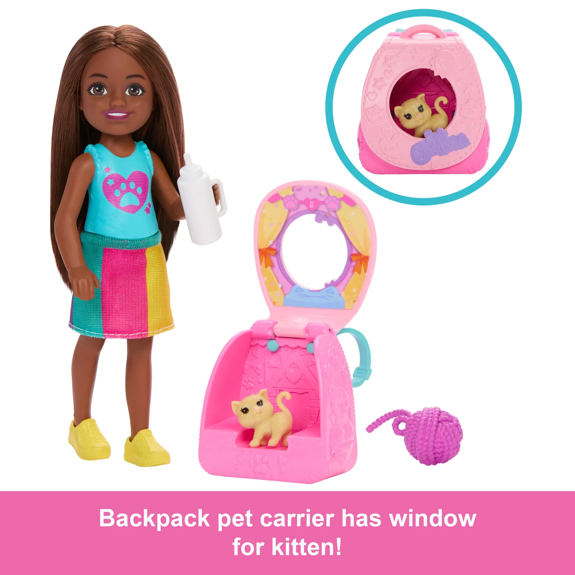 Barbie Family & Friends Chelsea Playtime Kitty Backpack Doll And Accessories, Backpack With Kitten Play Piece - Image 3
