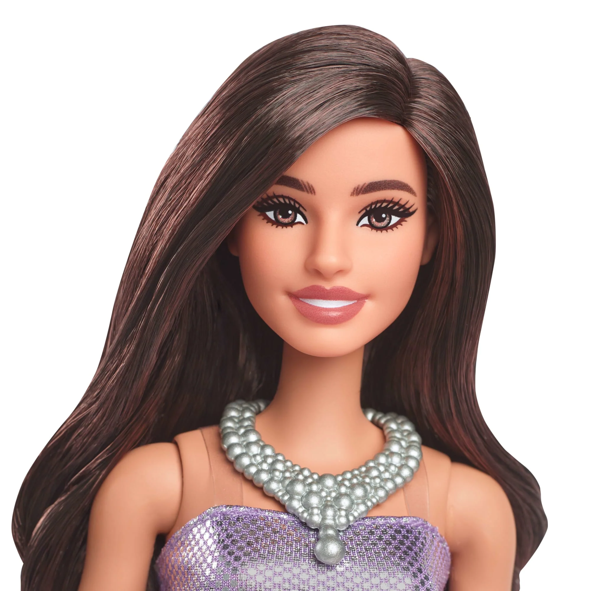 Barbie Fashionista Boneca Vestido Roxo e Colar - Image 3