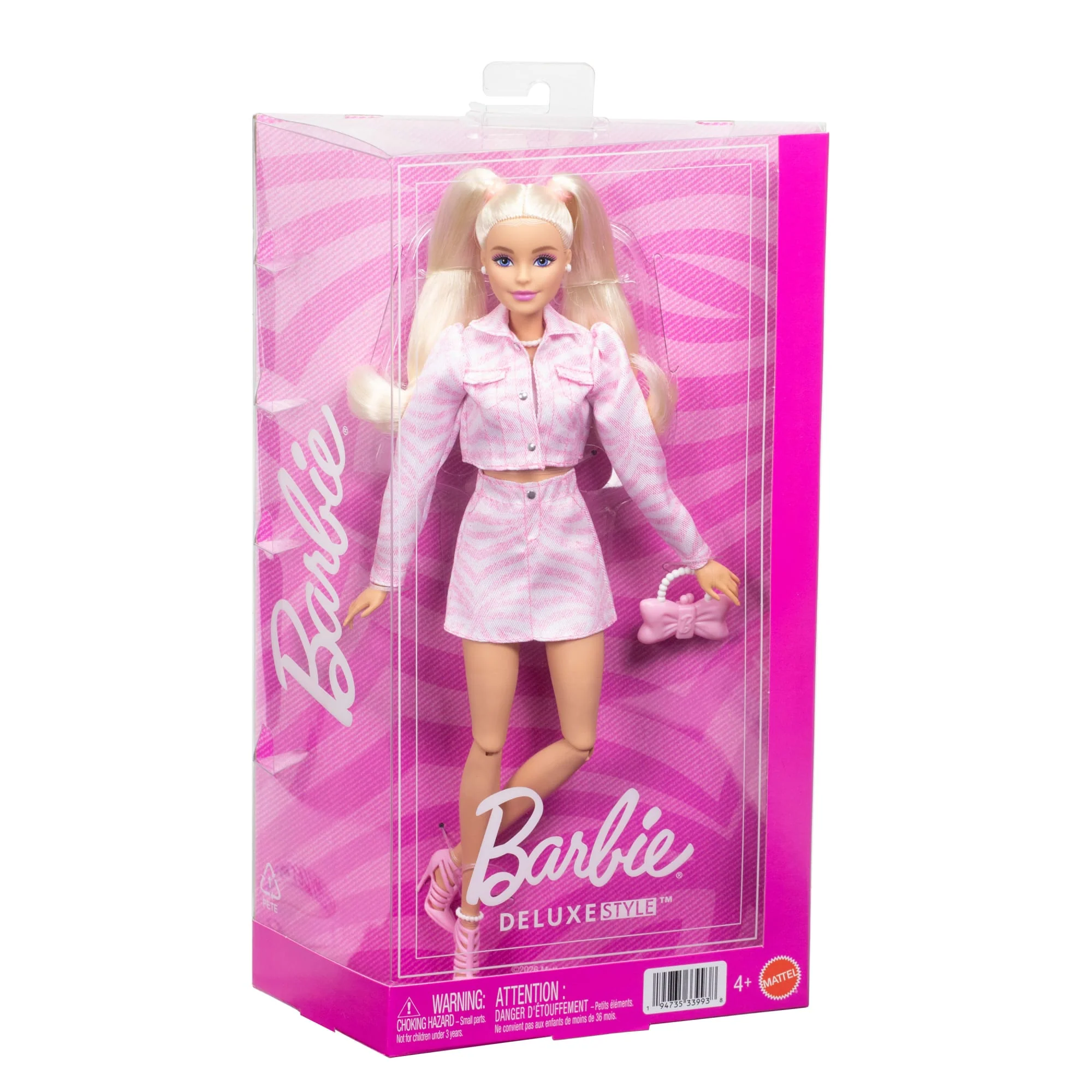 Barbie Fashionista Muñeca Deluxe Style Muñeca con Chamarra Rosa - Image 6