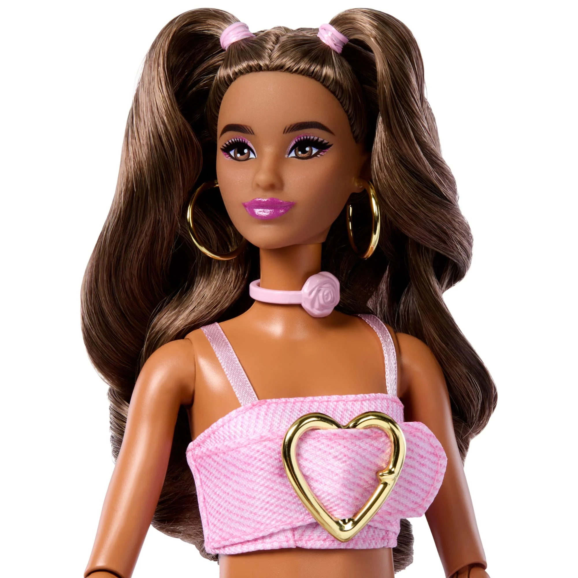 Barbie Fashionista Muñeca Deluxe Style Muñeca con Vestido Rosa con Estrellas - Image 3