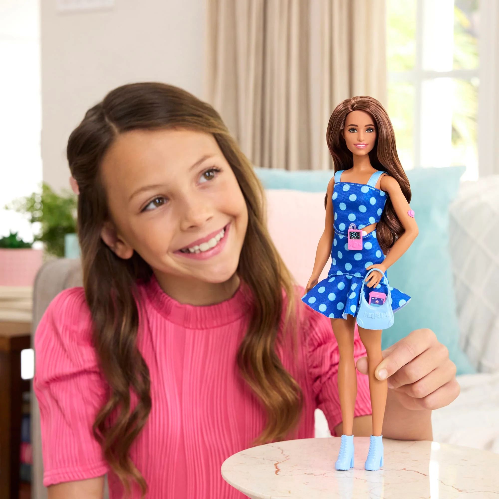 Barbie Fashionistas Doll With Type 1 Diabetes in Polka Dot Outfit - Image 2