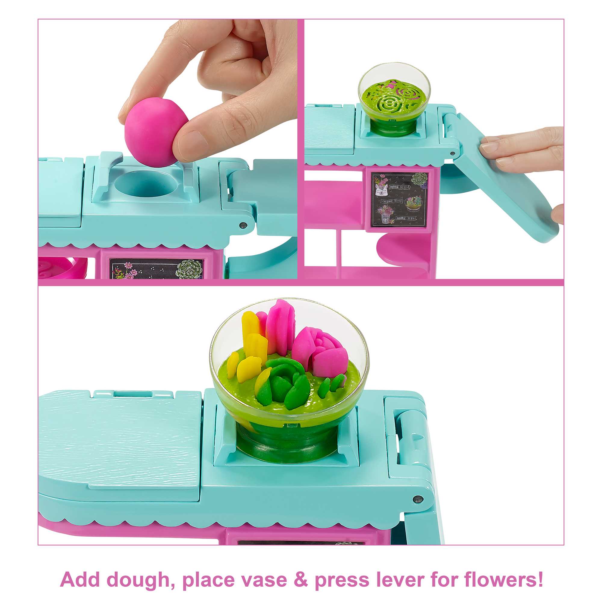 Barbie Florist Playset With Brunette Barbie Doll, Dough, Vases & More, Ages 3 & Up - Image 3