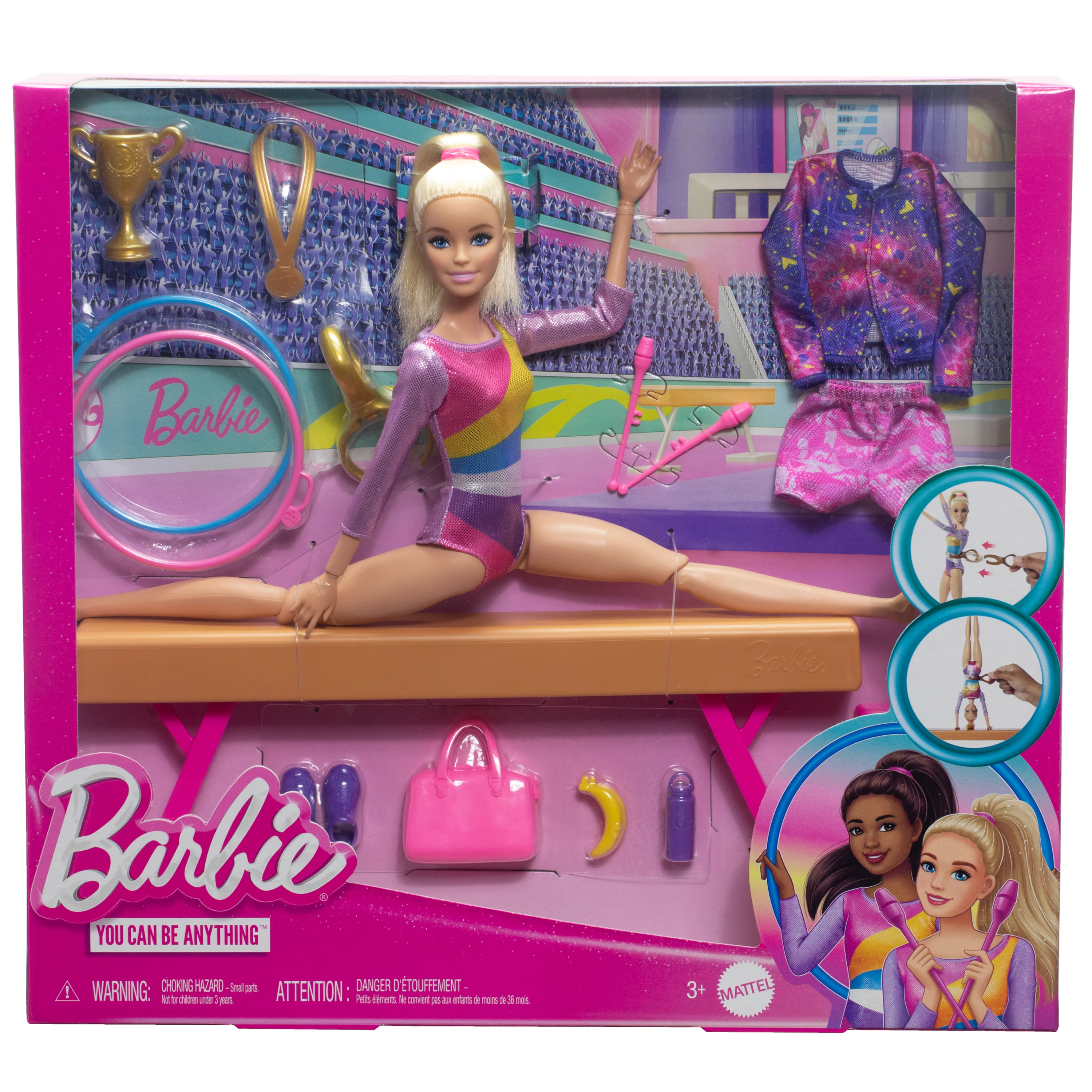 Barbie Gymnastics Playset With Blonde Fashion Doll, Balance Beam, 10+ Accessories & Flip Feature - Image 6