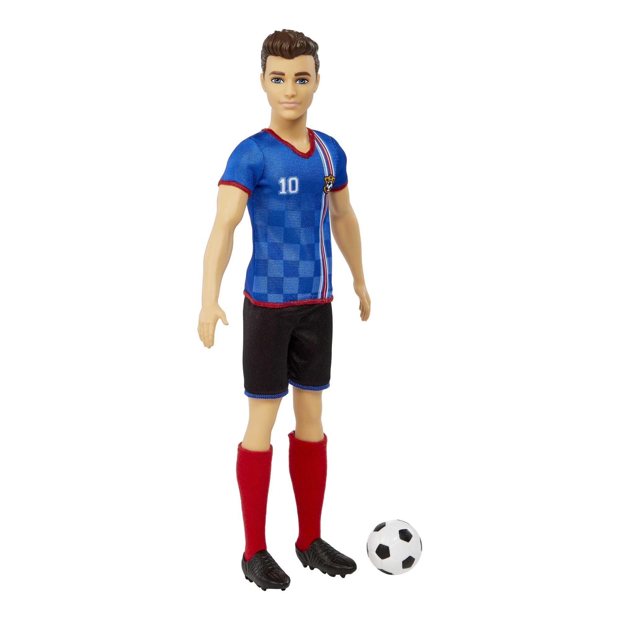 Ken Poupée Joueur de Soccer, Cheveux Courts, Uniforme 10, Ballon - Image 3