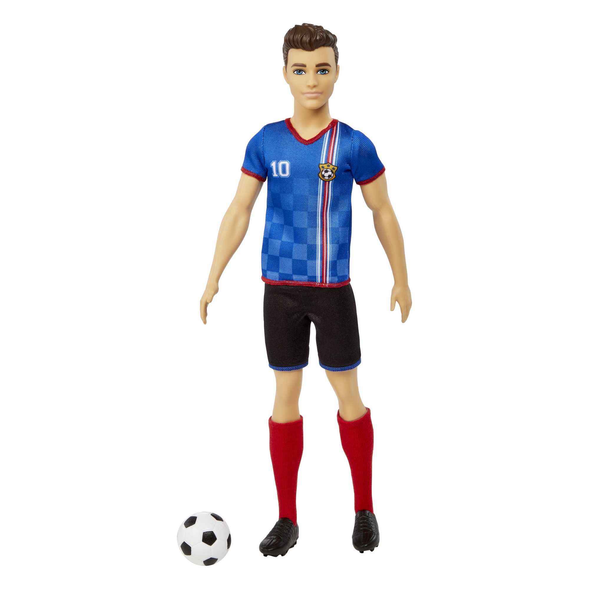 Ken Poupée Joueur de Soccer, Cheveux Courts, Uniforme 10, Ballon - Image 4