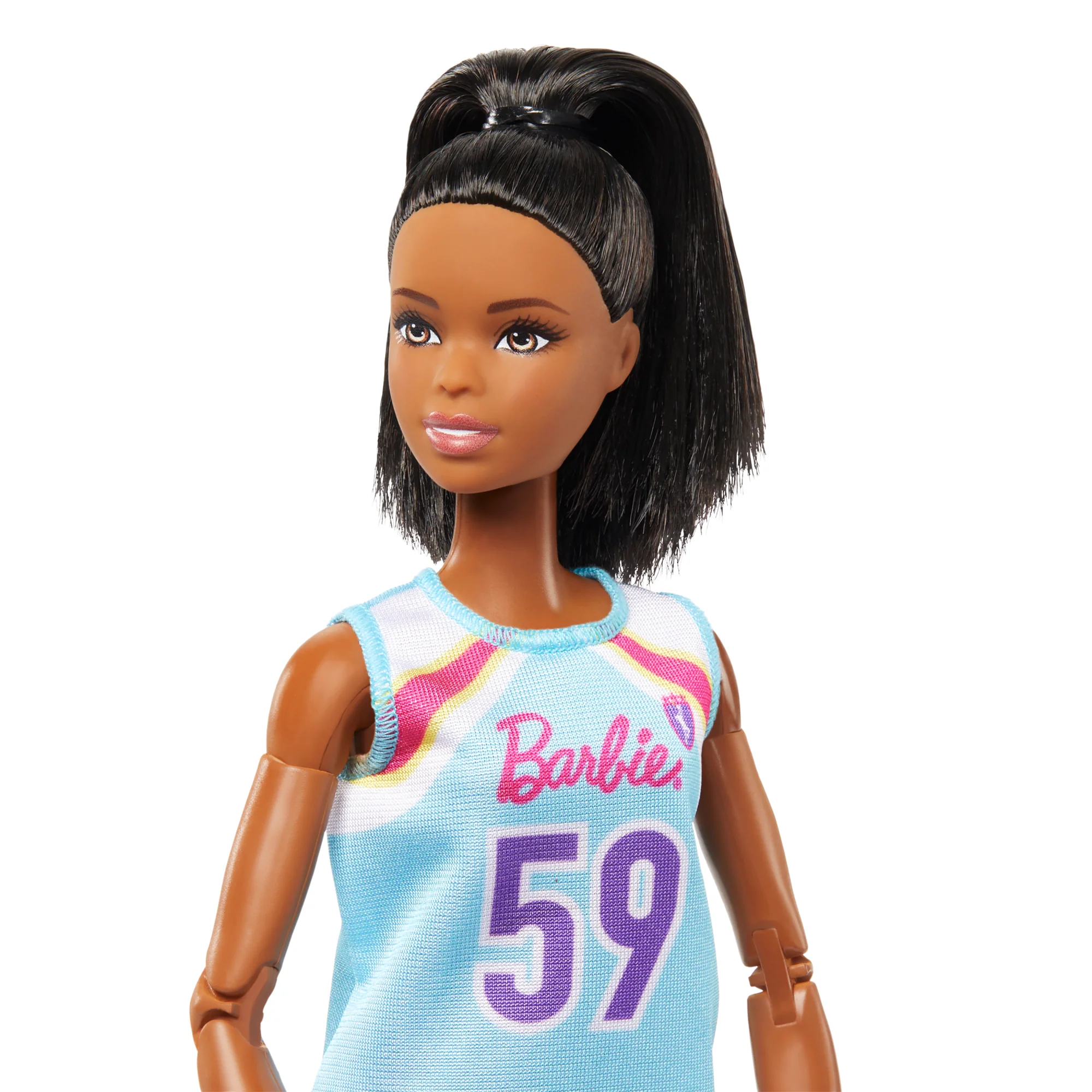 Barbie Made To Move Basketball Player Doll & Accessories, Brunette Doll Wearing Uniform With Ball - Image 2