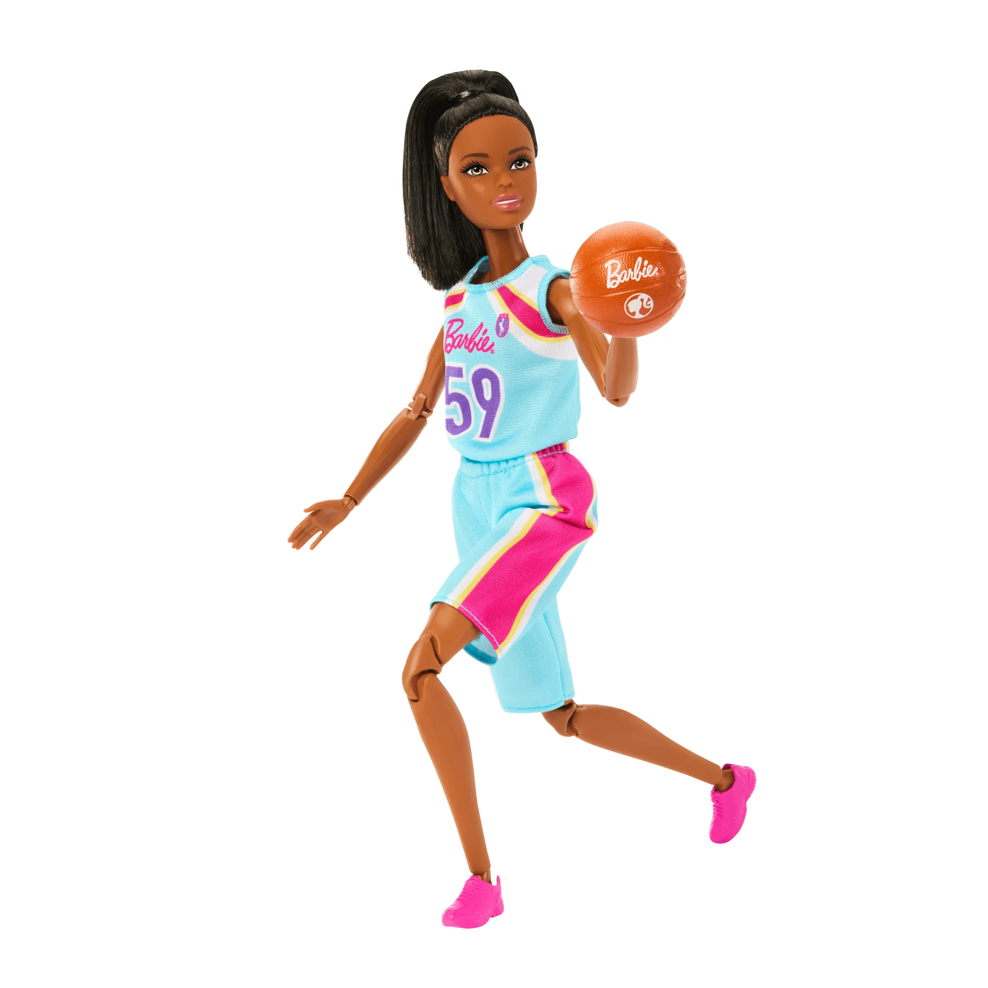 Barbie Made To Move Basketball Player Doll & Accessories, Brunette Doll Wearing Uniform With Ball - Image 4