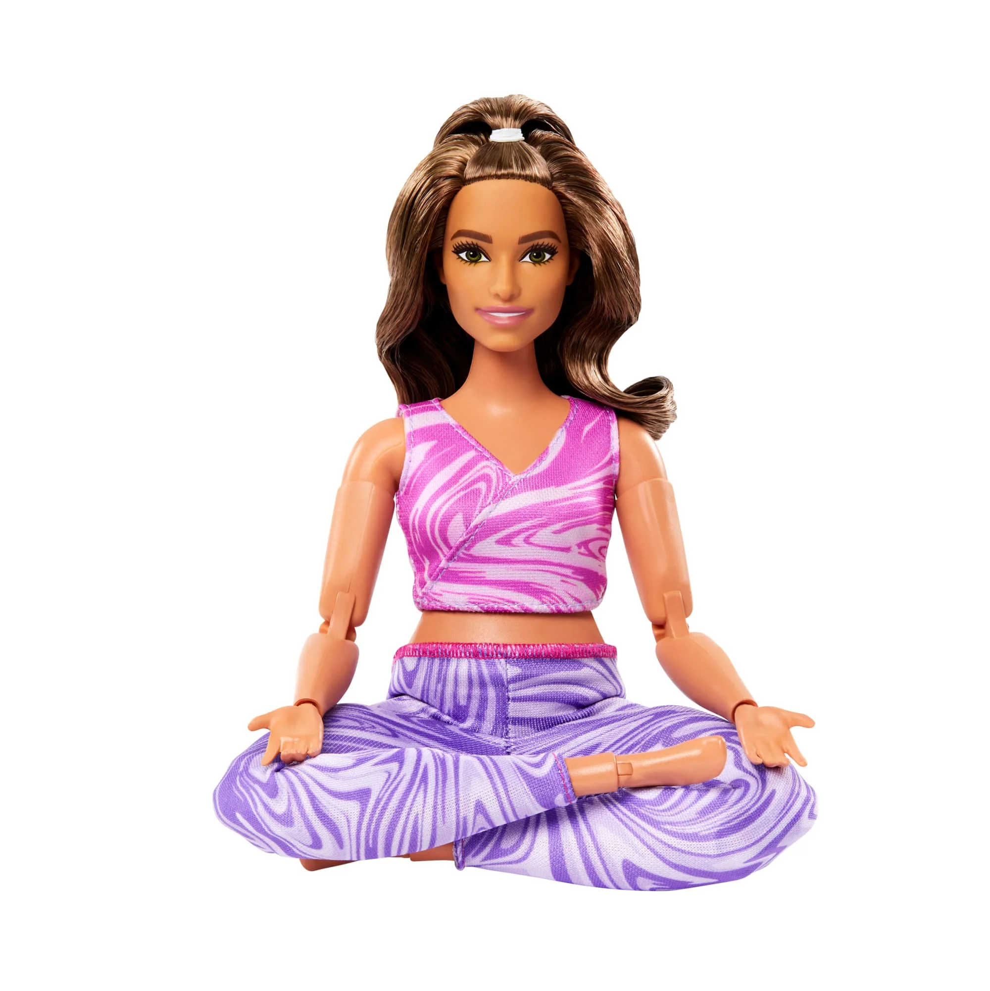 Barbie Made To Move Fashion Doll, Brunette With Curvy Body, Removable Top & Pants, 22 Bendable Joints - Image 5