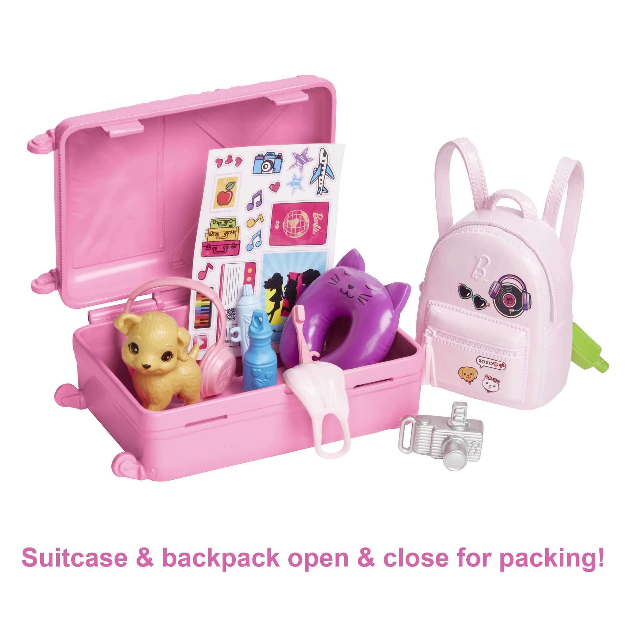 Barbie Doll And Accessories, 'Malibu' Travel Set With Puppy And 10+ Pieces Including Working Suitcase - Image 3