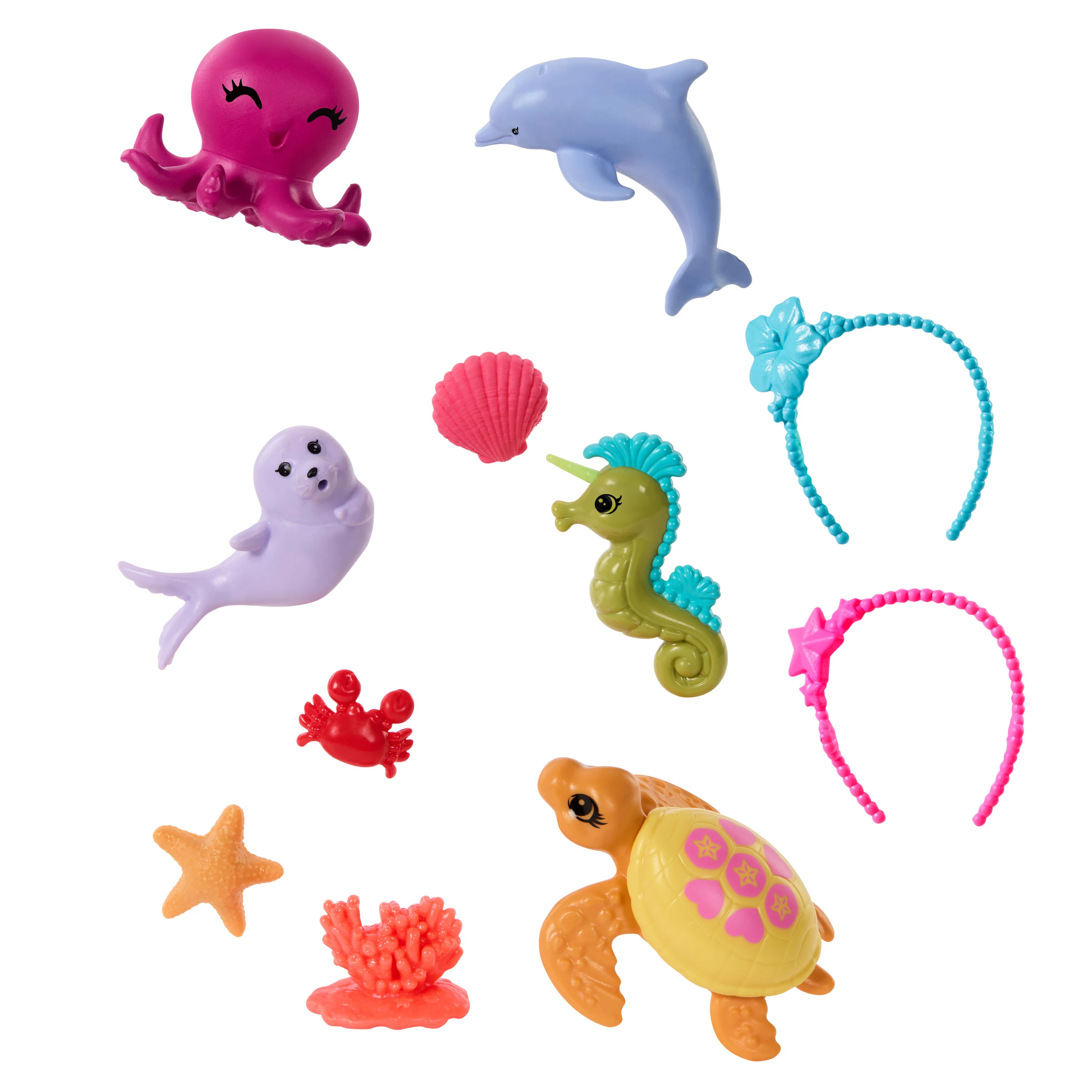 Barbie Mermaid Dolls 2-Pack With Sea Animals, Headbands & Ocean Accessories - Image 3