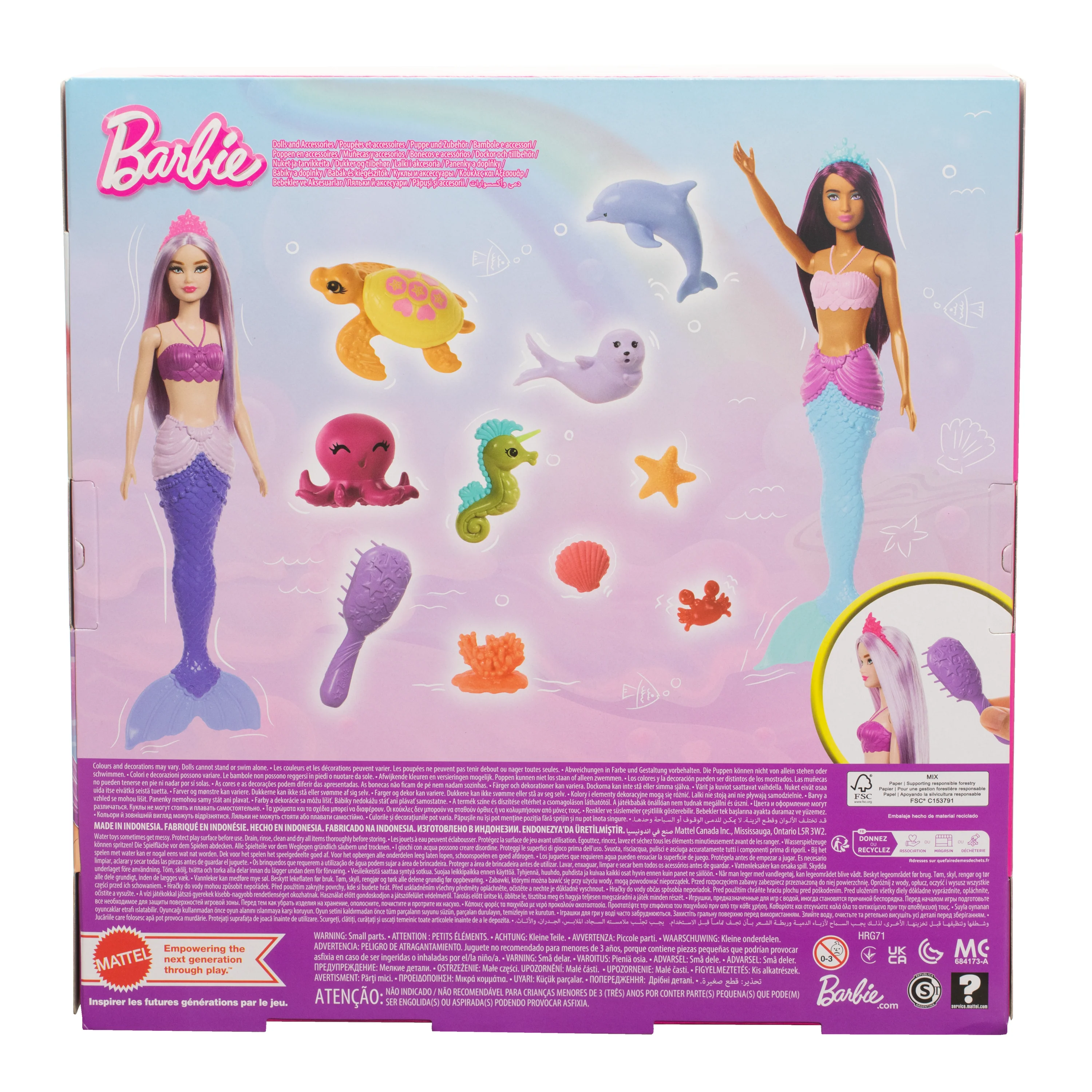Barbie Mermaid Dolls 2-Pack With Sea Animals, Headbands & Ocean Accessories - Image 6