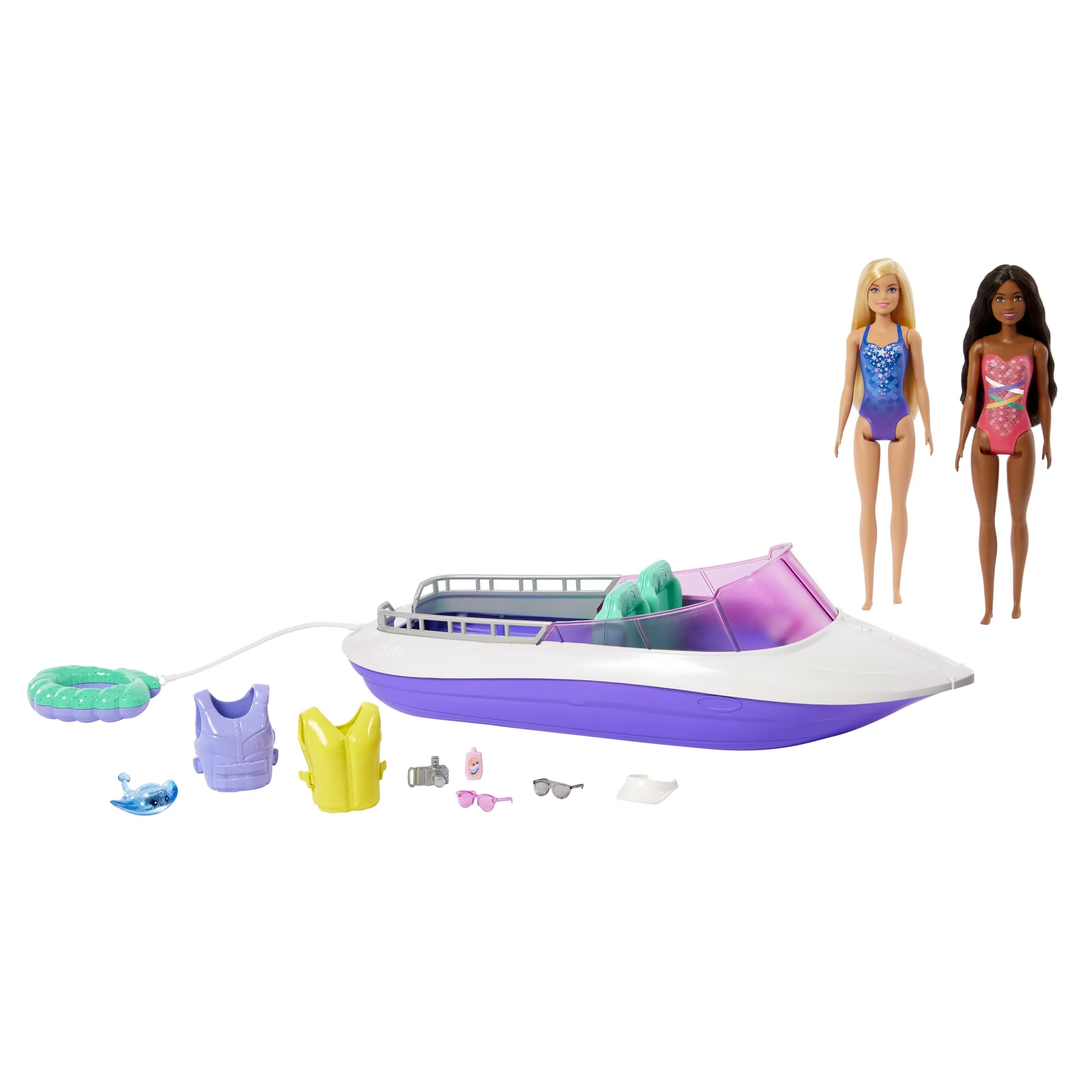 Barbie Mermaid Power Dolls, Boat And Accessories