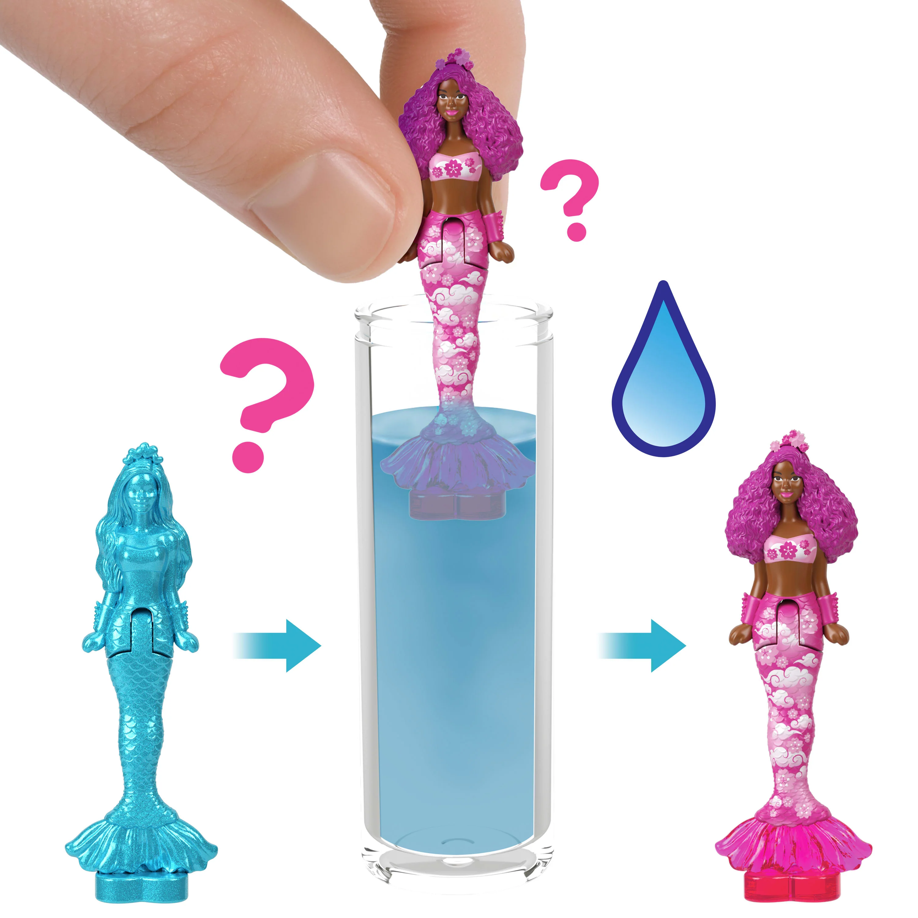 Barbie Mini Barbie Land 5 Dolls Reveal Pack, 1.5-Inch Mini Dolls With Surprise Reveal & Sensory Play Piece - Image 2