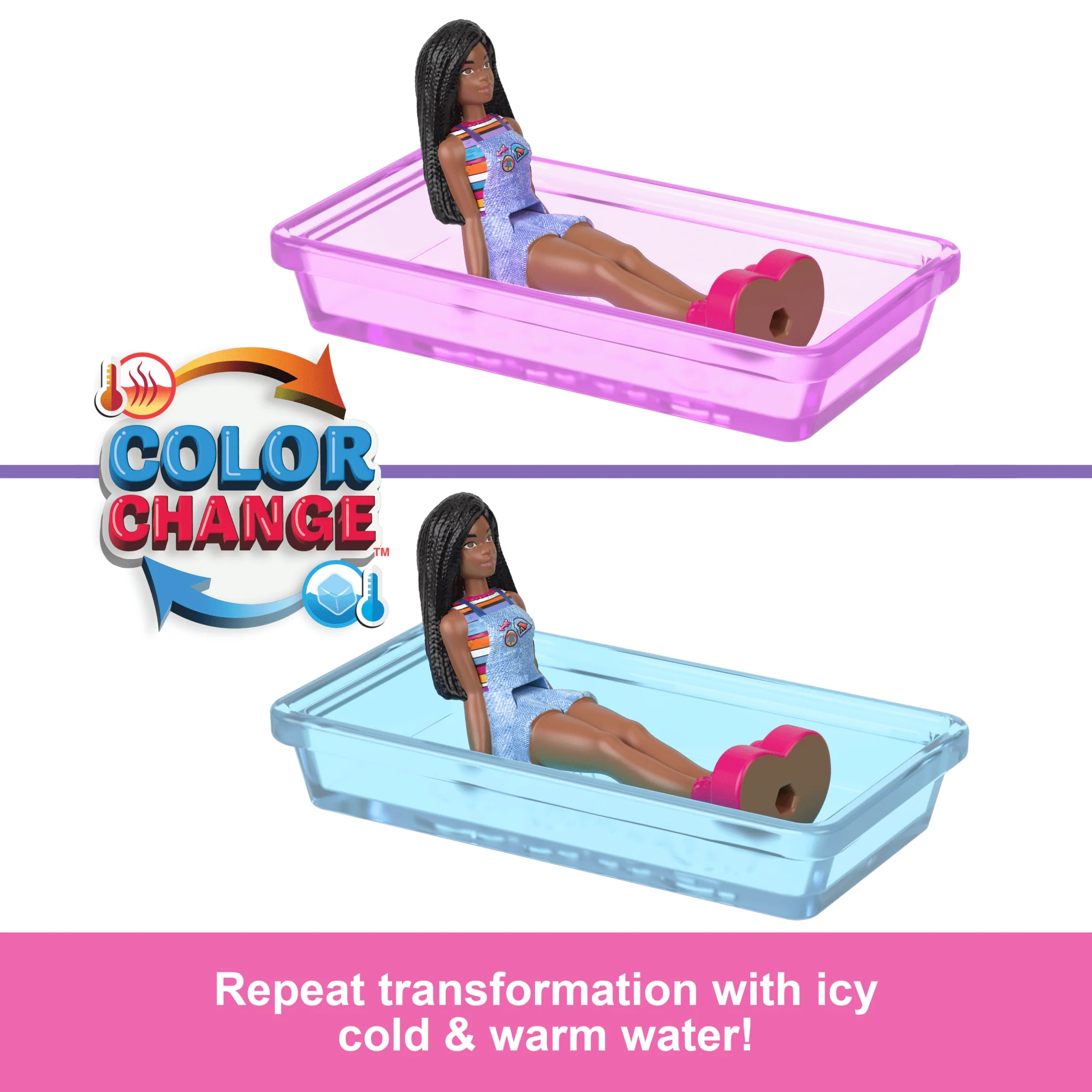 Barbie Mini Barbieland Doll & Vehicle Set With 1.5-inch Doll & Dreamcamper With Color-Change Pool - Image 3