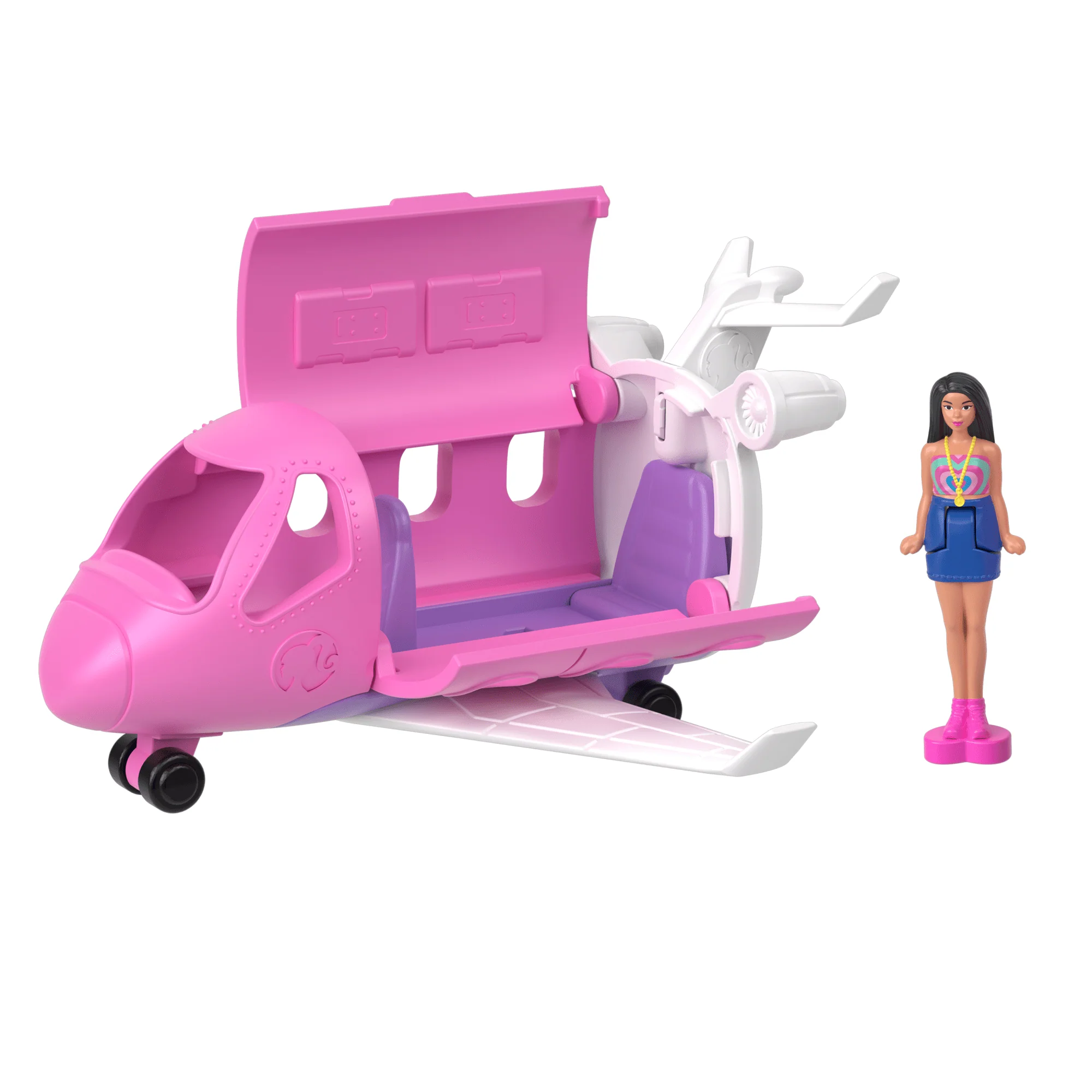 Barbie Mini Barbieland Dreamhouse & 3-Vehicle Playset With 4 1.5-inch Dolls, Furniture & Accessories - Image 5