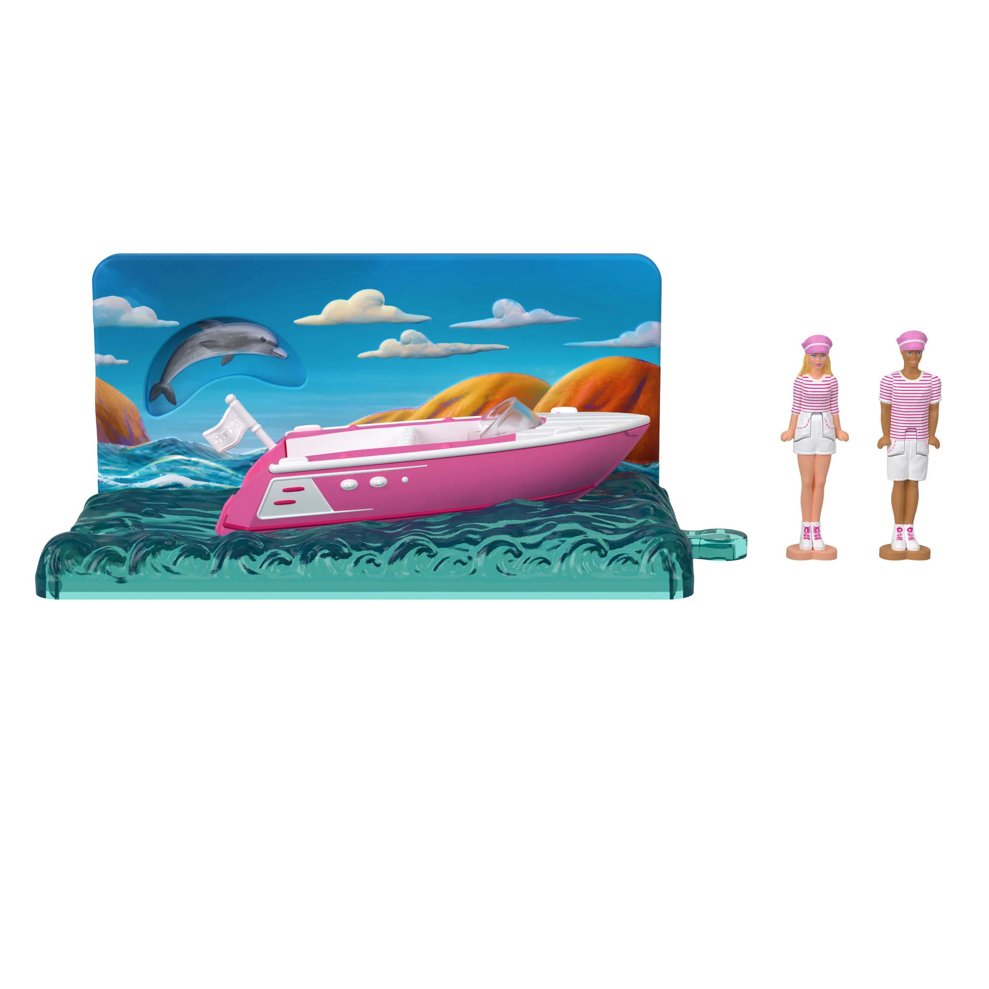 Barbie Mini BarbieLand Vehículo para Muñecas La Película Barbie y Ken en Bote