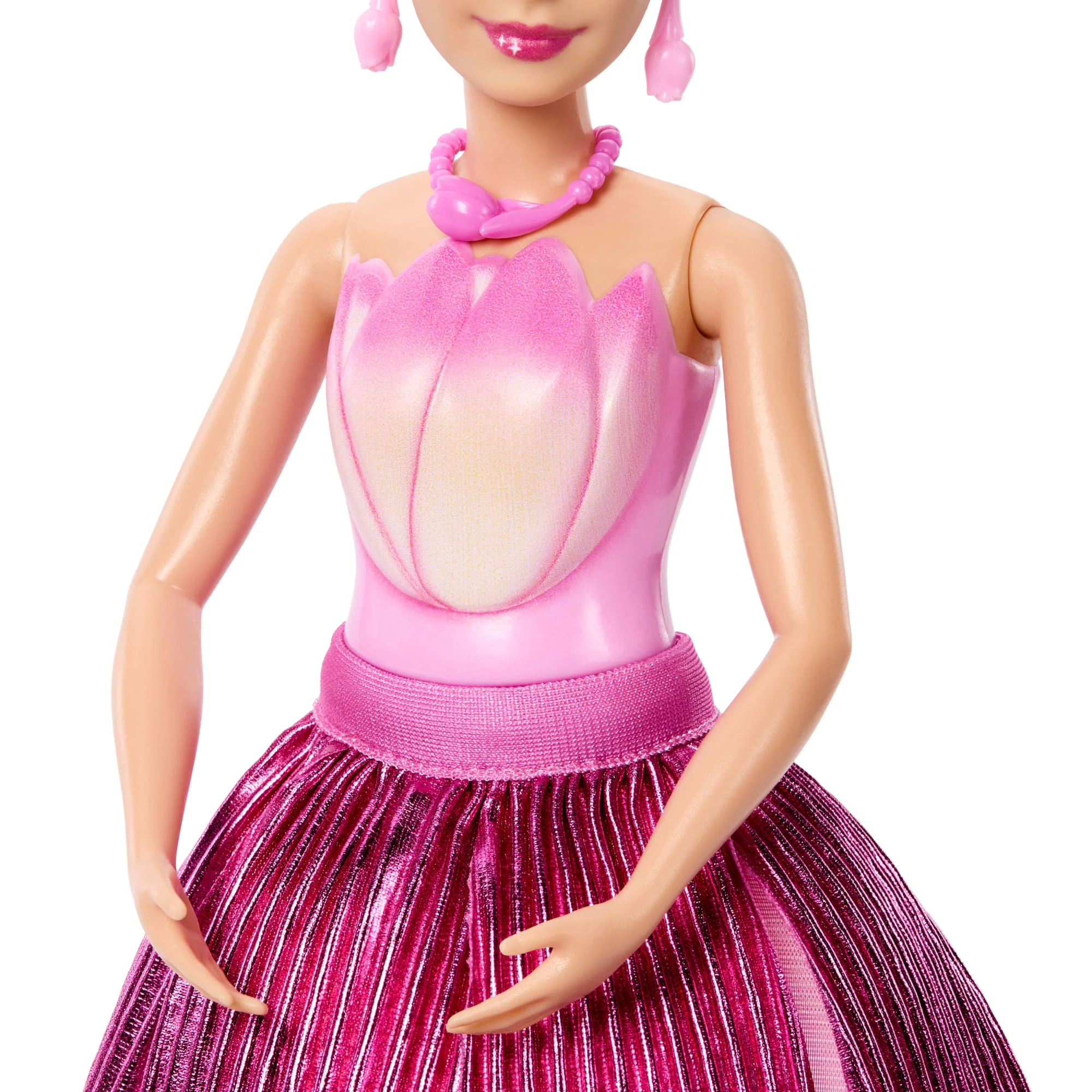 Barbie Petal Pop Scented Fashion Doll With Pink Tulip Dress, Reveal Accessories Like Bunny & More - Image 4