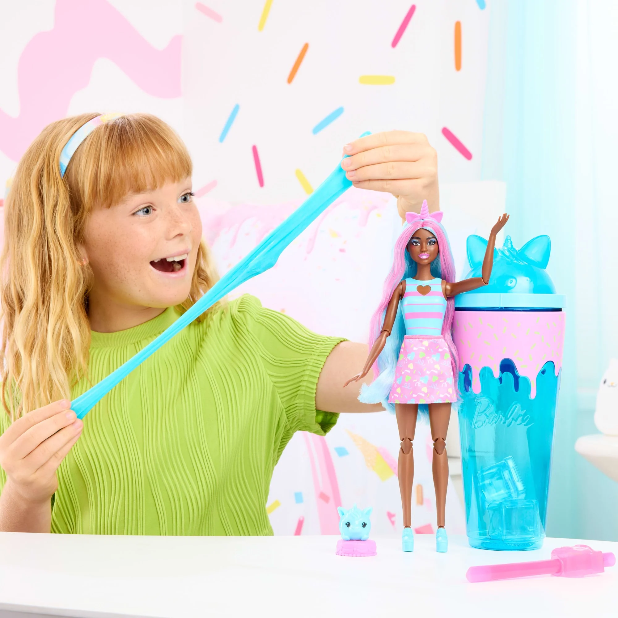 Barbie Pop Reveal Shakes Series Doll & Accessories Set, Scented Sweet Unicorn Fashion Doll - Image 2