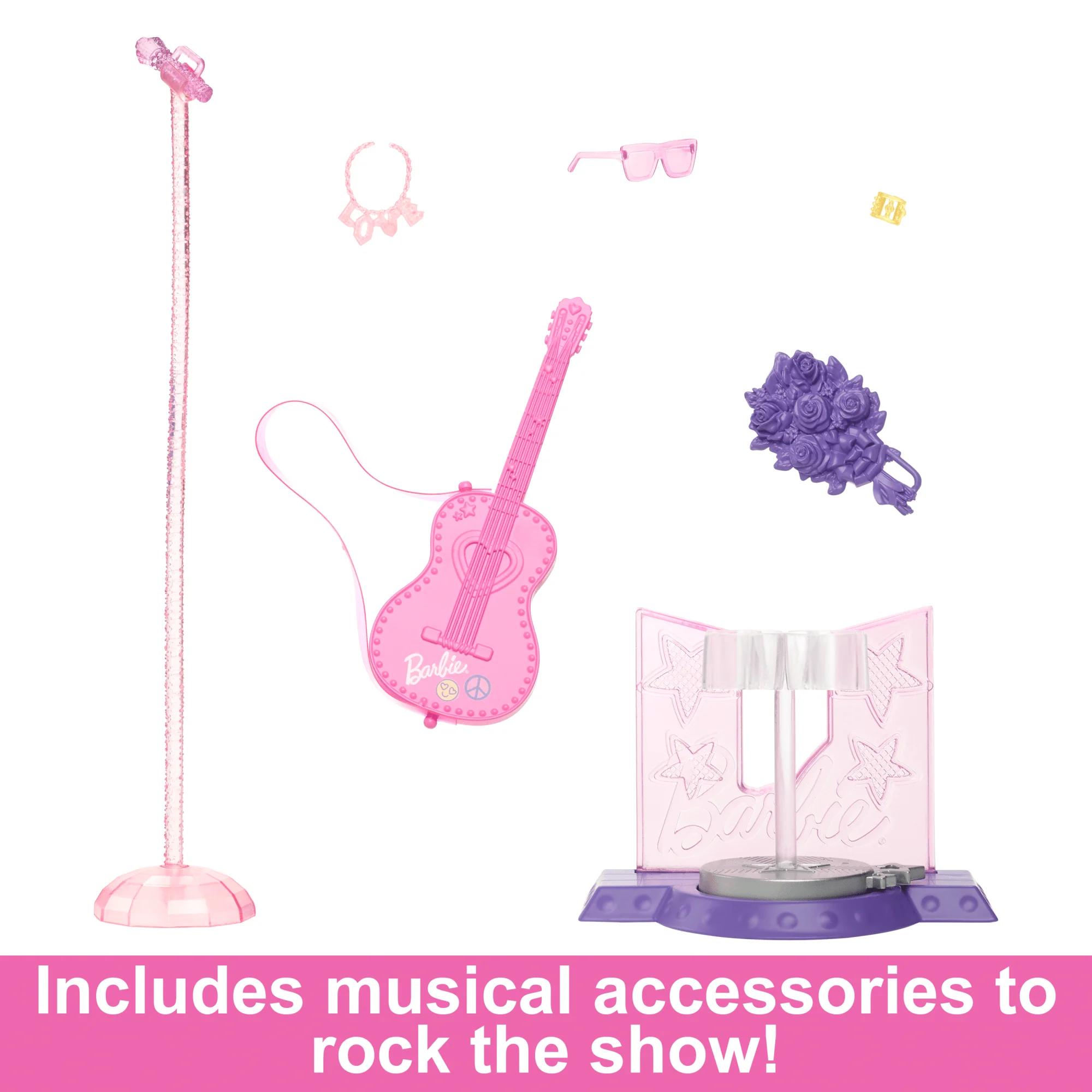 Barbie Pop Star Doll with Brown Hair & Pink Guitar - Image 4