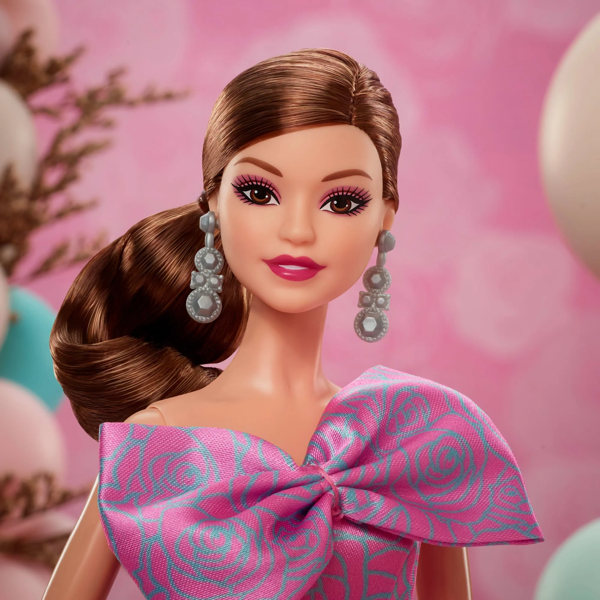 Barbie-Poupée Barbie Joyeux Anniversaire-en Robe Rose Satinée - Image 2