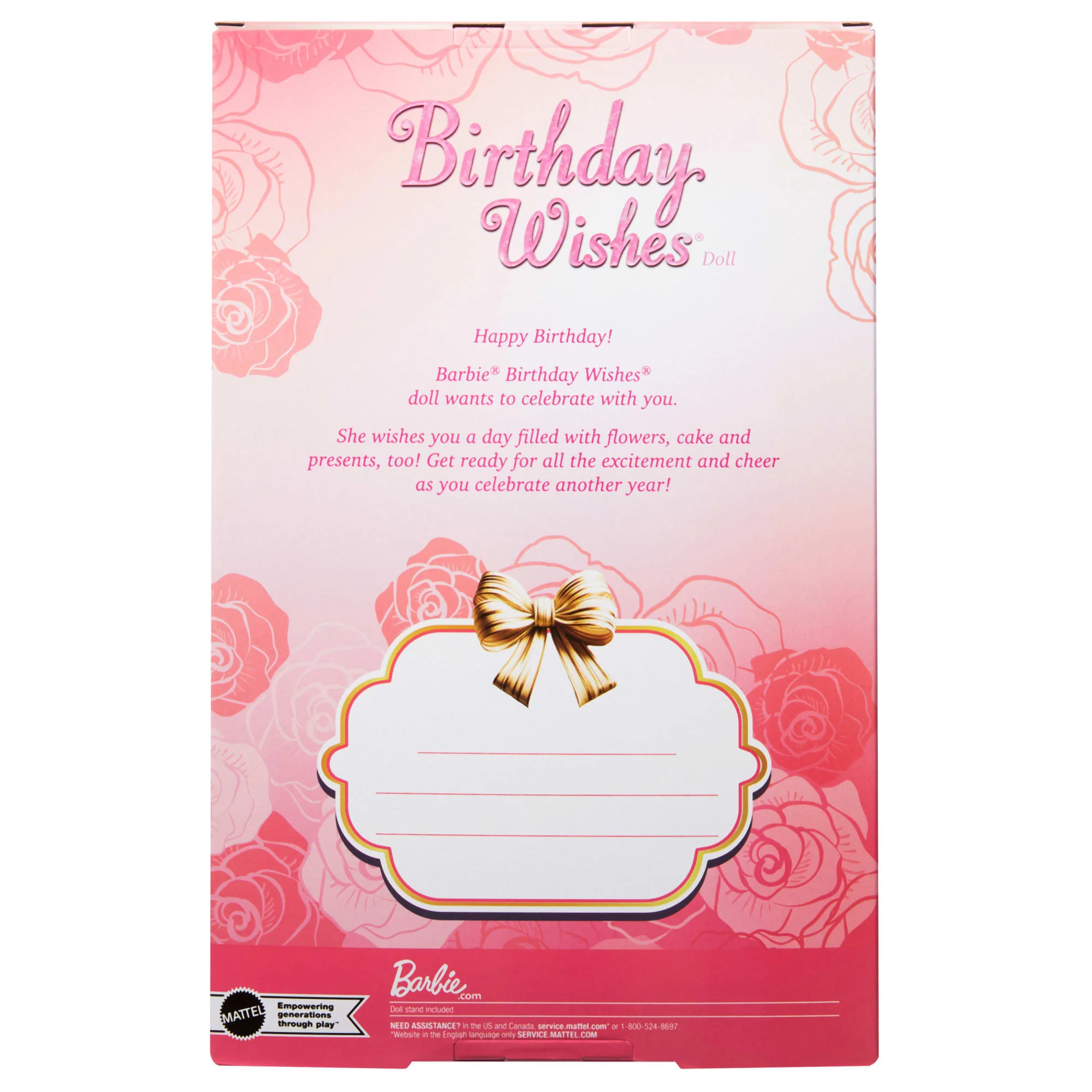 Barbie-Poupée Barbie Joyeux Anniversaire-en Robe Rose Satinée - Image 6