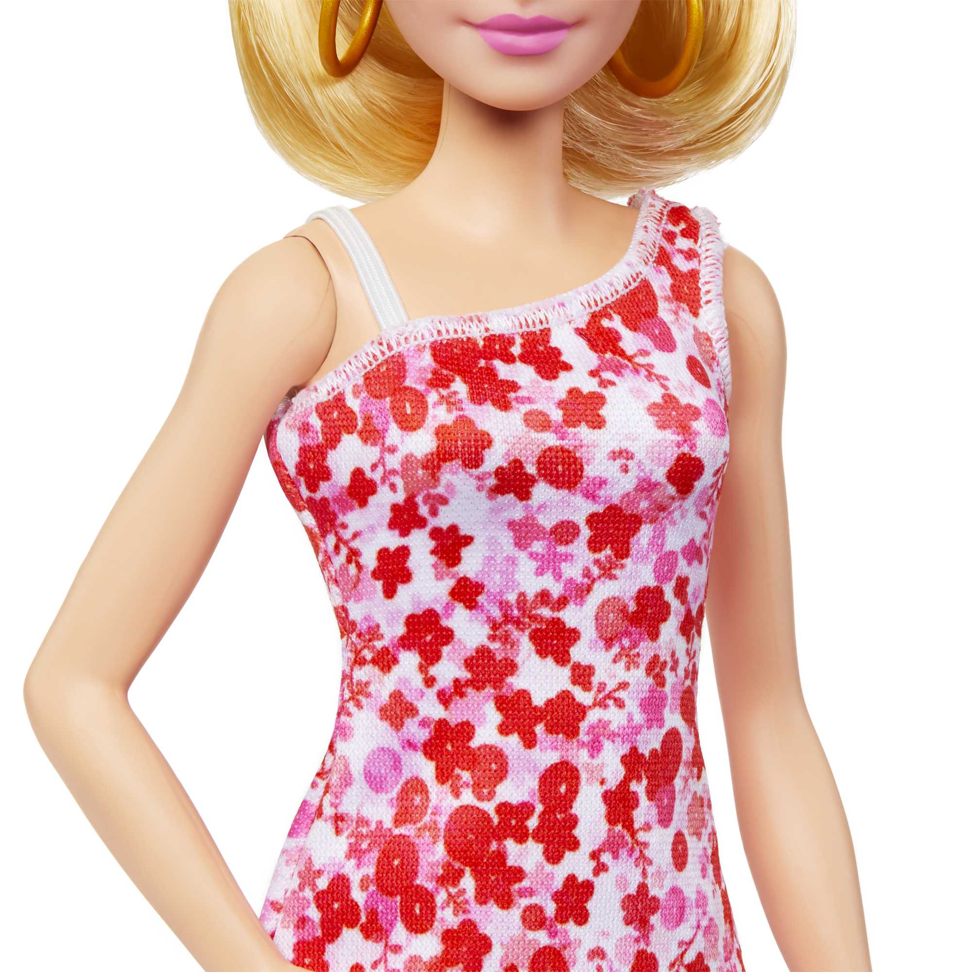 Barbie Fashionistas 205–Poupée Queue de Cheval, Robe à Fleurs - Image 3