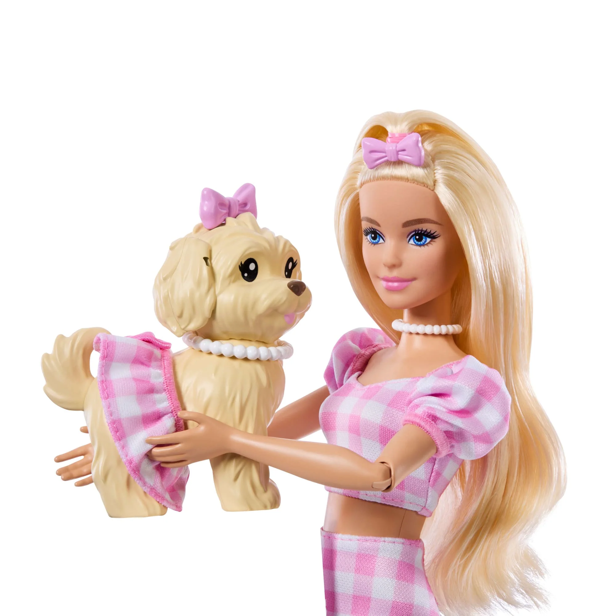 Barbie-Poupée Looks Assortis Robe Vichy Avec Chien et Accessoires - Image 4