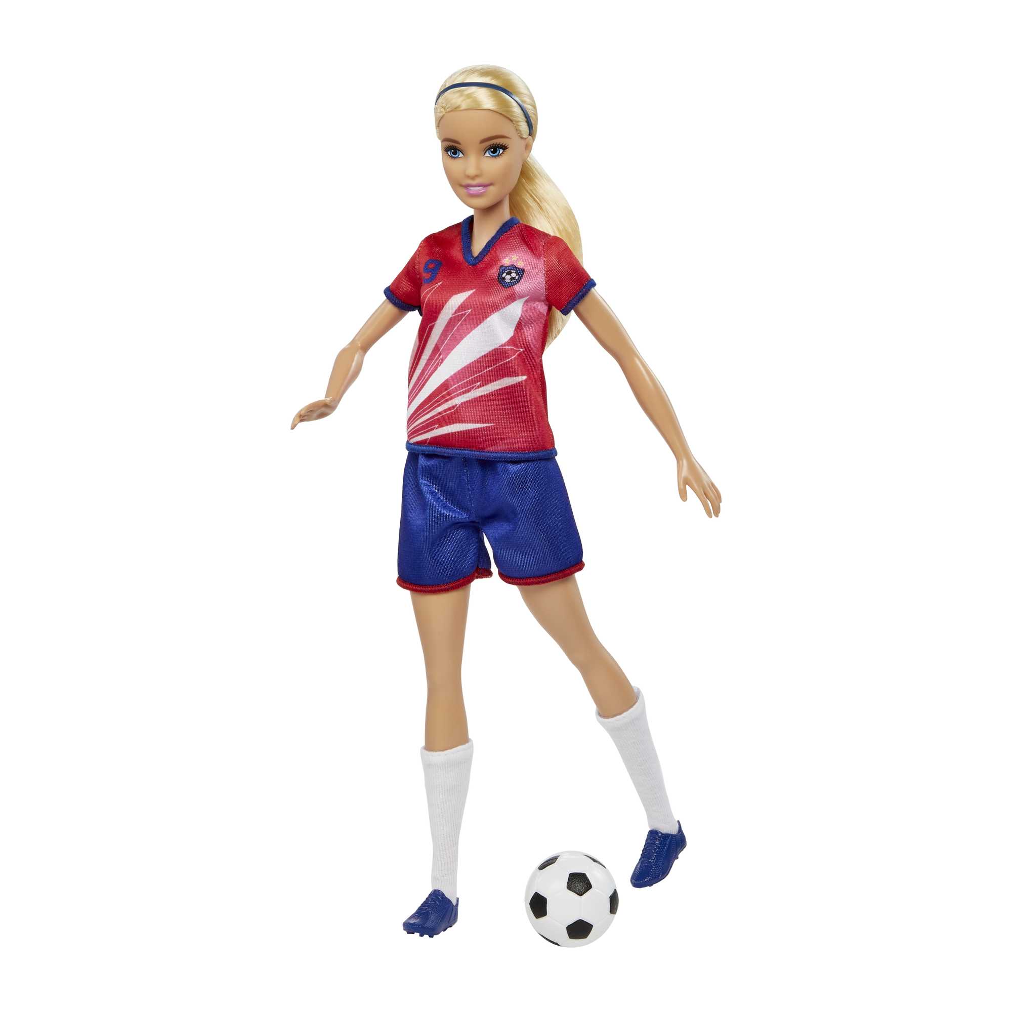 Barbie Profesiones Muñeca Jugadora de Fútbol Playera Roja - Image 2