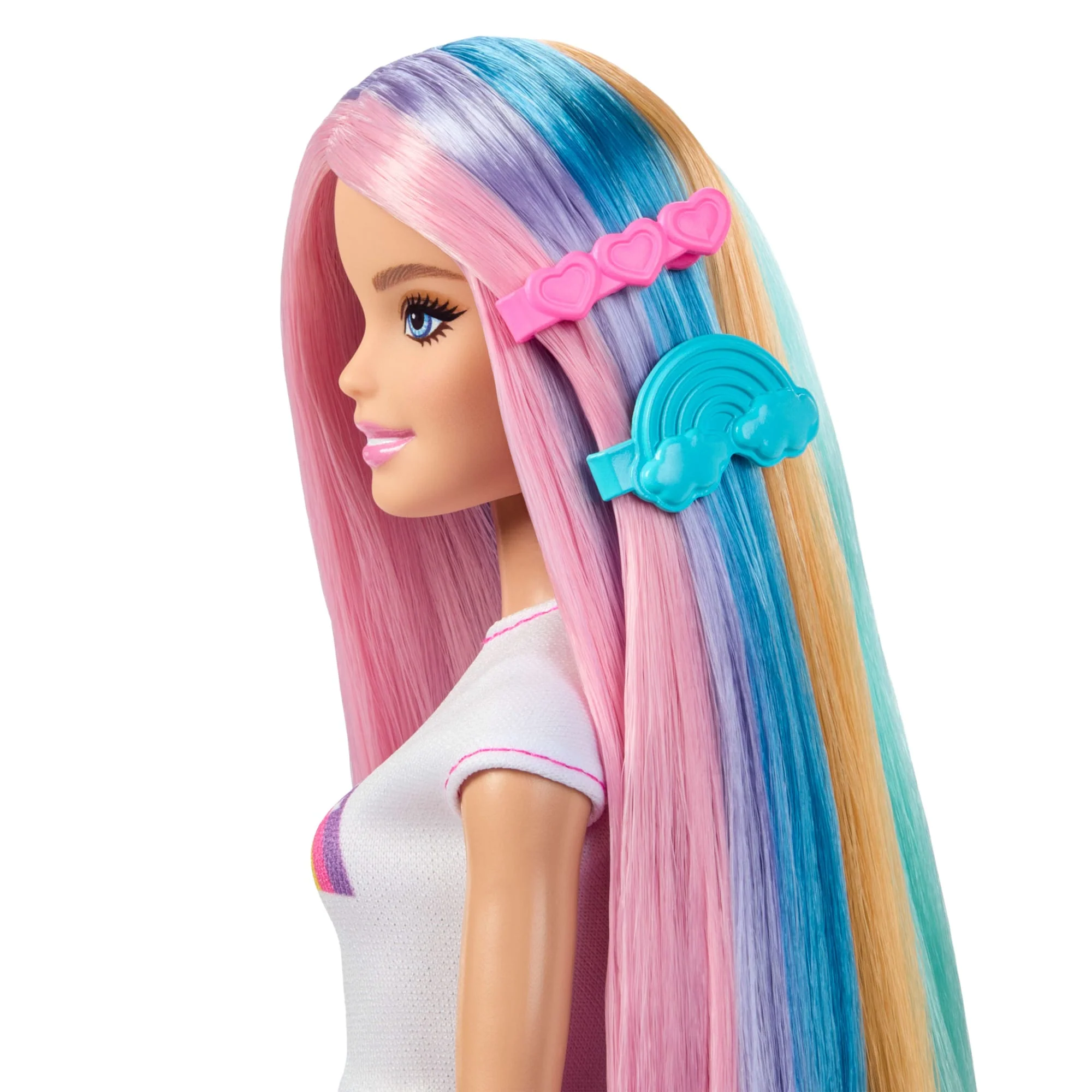 Barbie Rainbow Sparkle Hair Fashion Doll With Extra-Long Hair And 12 Styling Accessories - Image 4