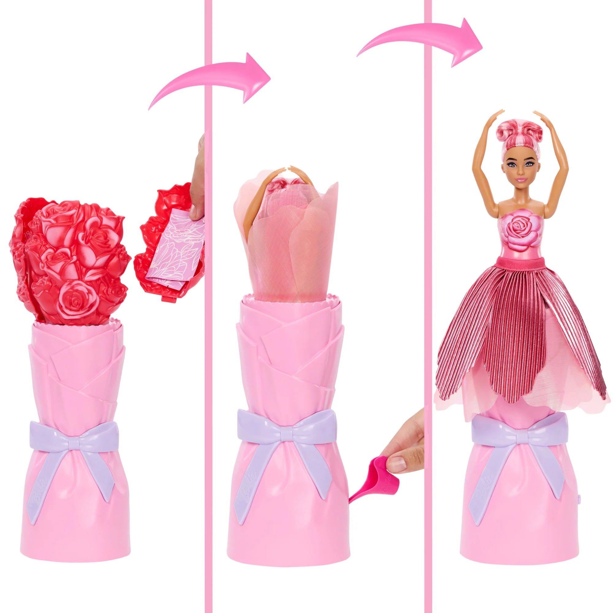 Barbie Reveal Petal Pop Rosa Vermelha - Image 3