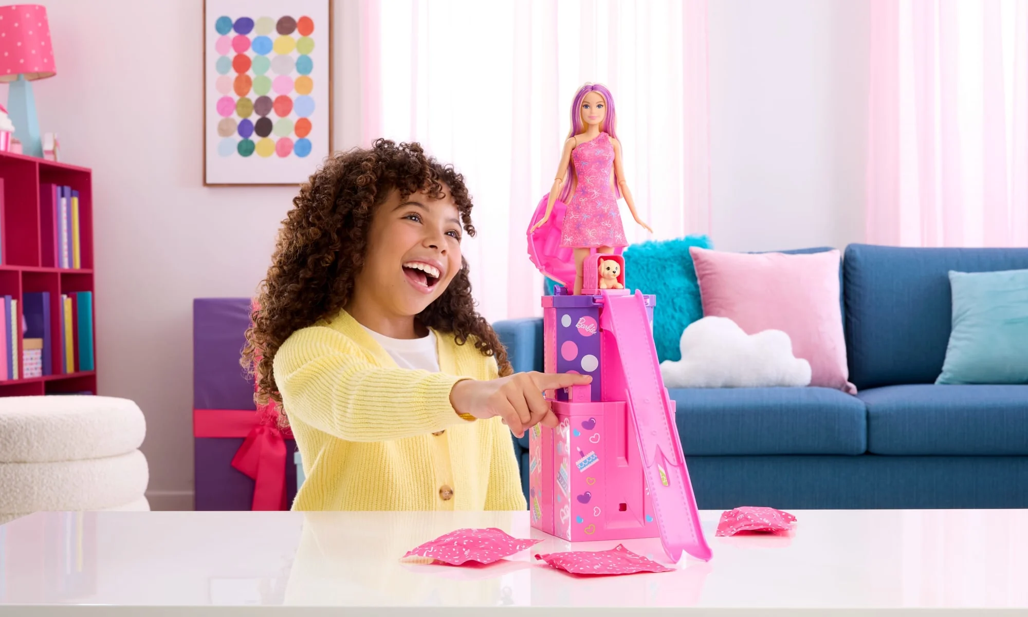 Barbie Rise & Surprise Pet Birthday Series Doll & Accessories With Slide & Surprises - Image 2