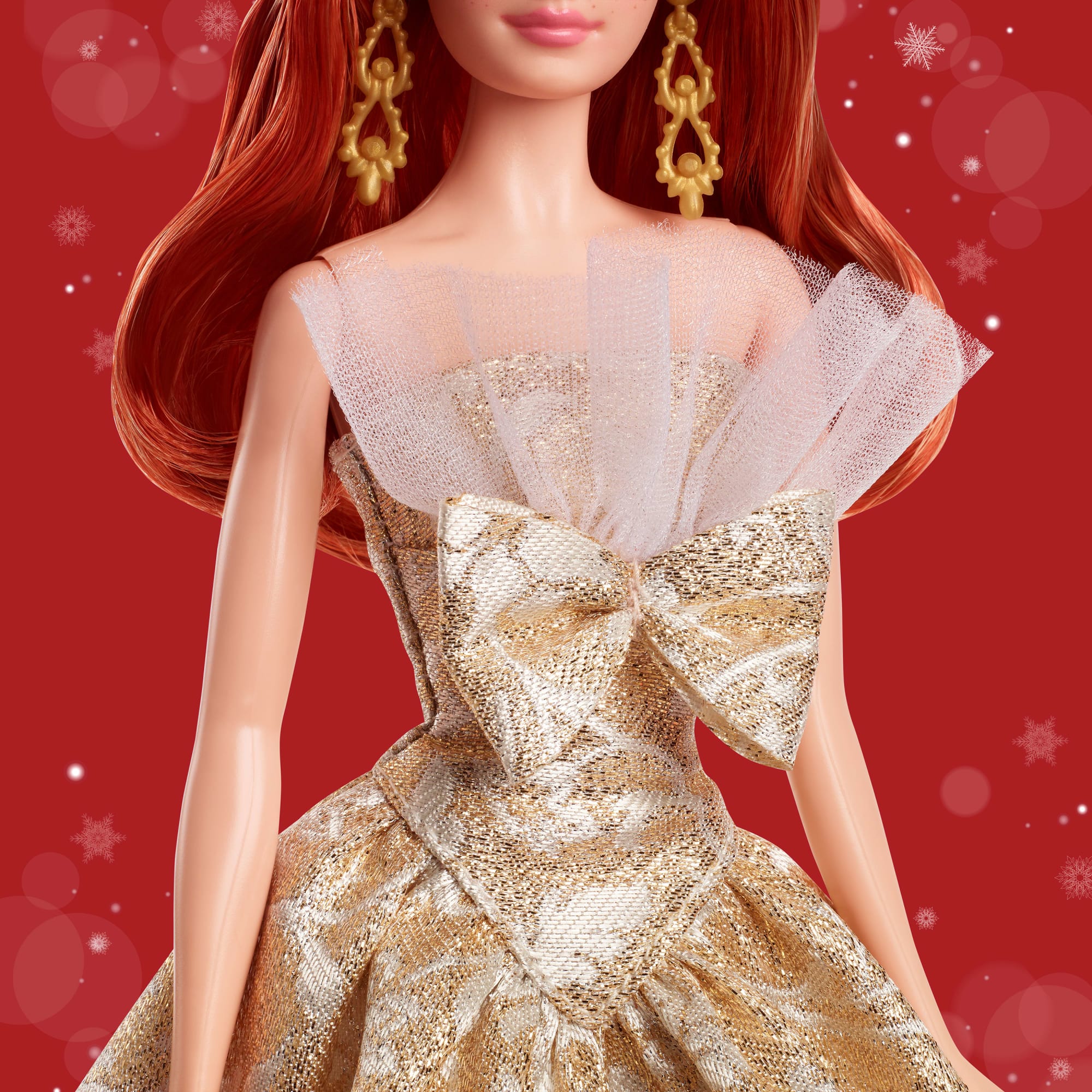 Barbie Signature 2025 Holiday Barbie Fashion Doll, Seasonal Collector, Red Hair With Silver & Gold Gown - Image 3