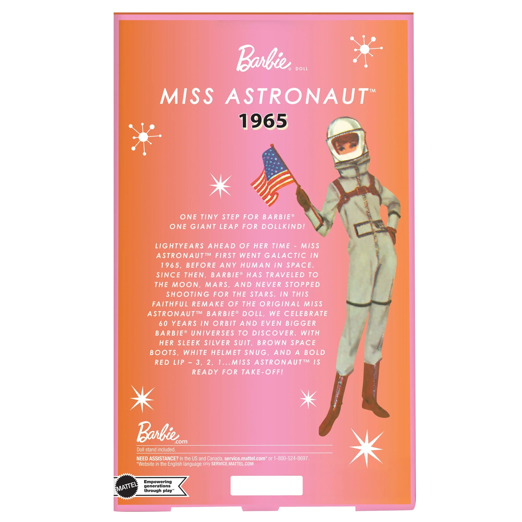 Barbie Signature Miss Astronaut Doll Collectible With Silver Suit, Space Boots, & Helmet Accessory - Image 6
