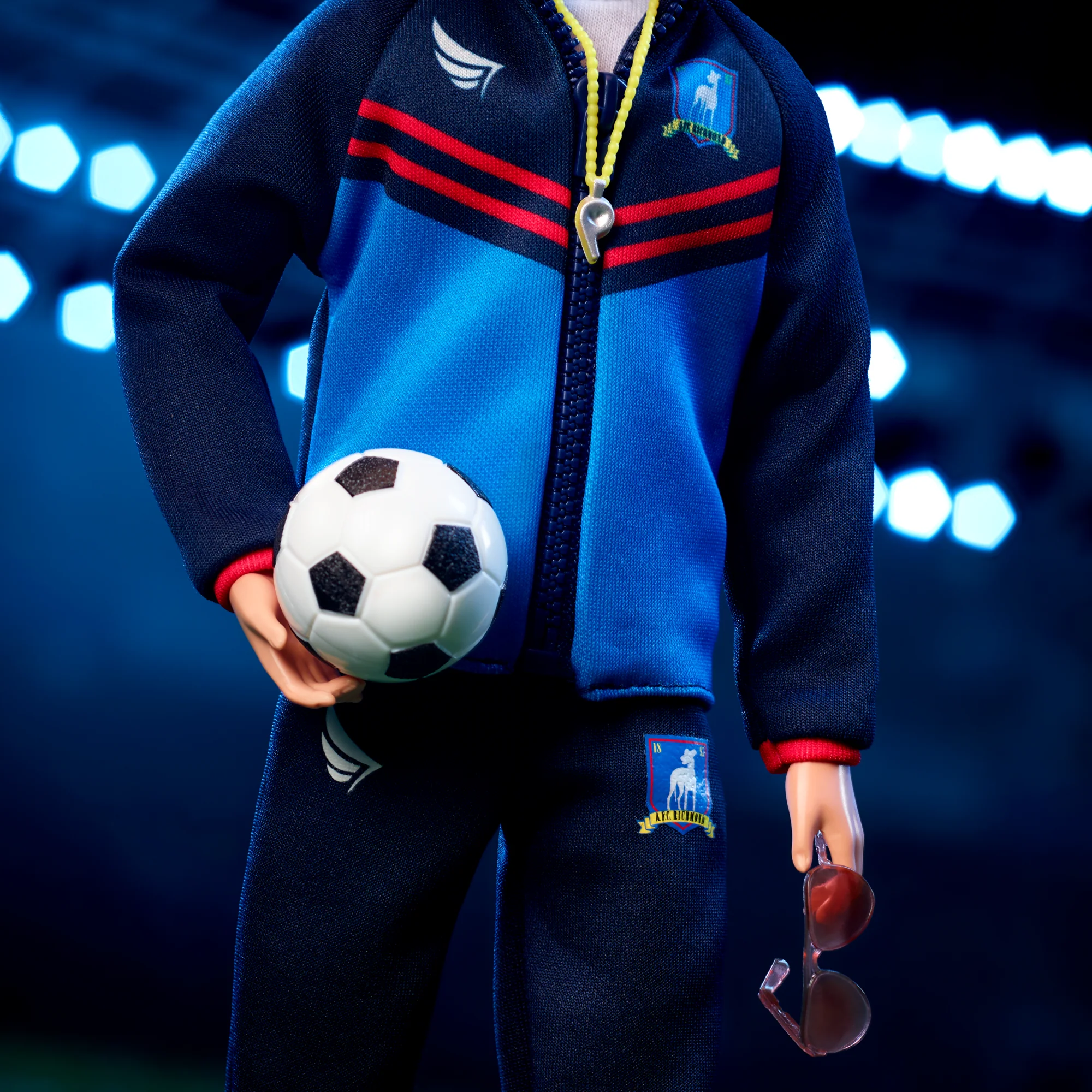 Barbie Signature Ted Lasso Collectible Doll Wearing Blue AFC Richmond Tracksuit - Image 4