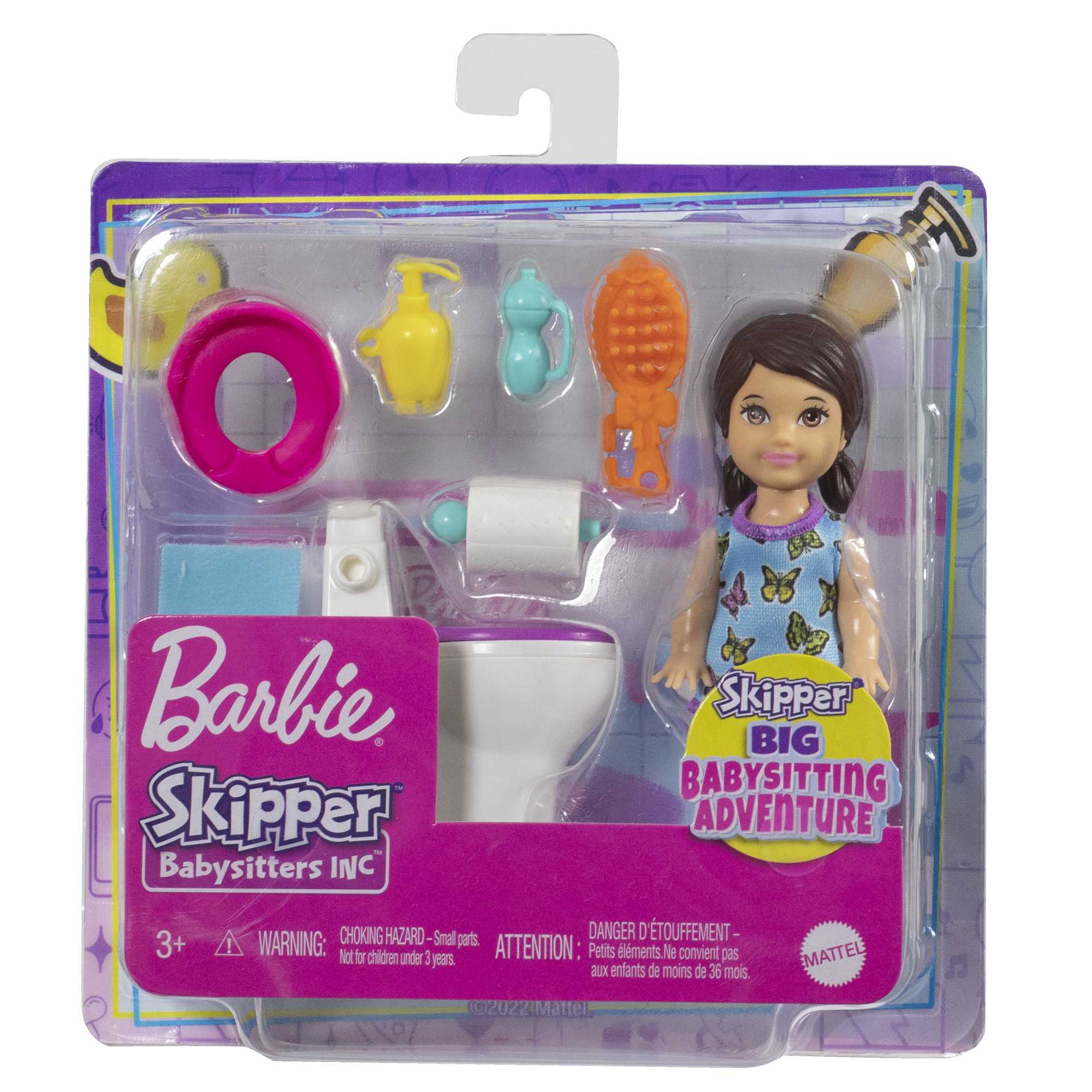 Barbie Small Doll And Accessories, Babysitters Inc. Set With Toilet And 5 Pieces - Image 5