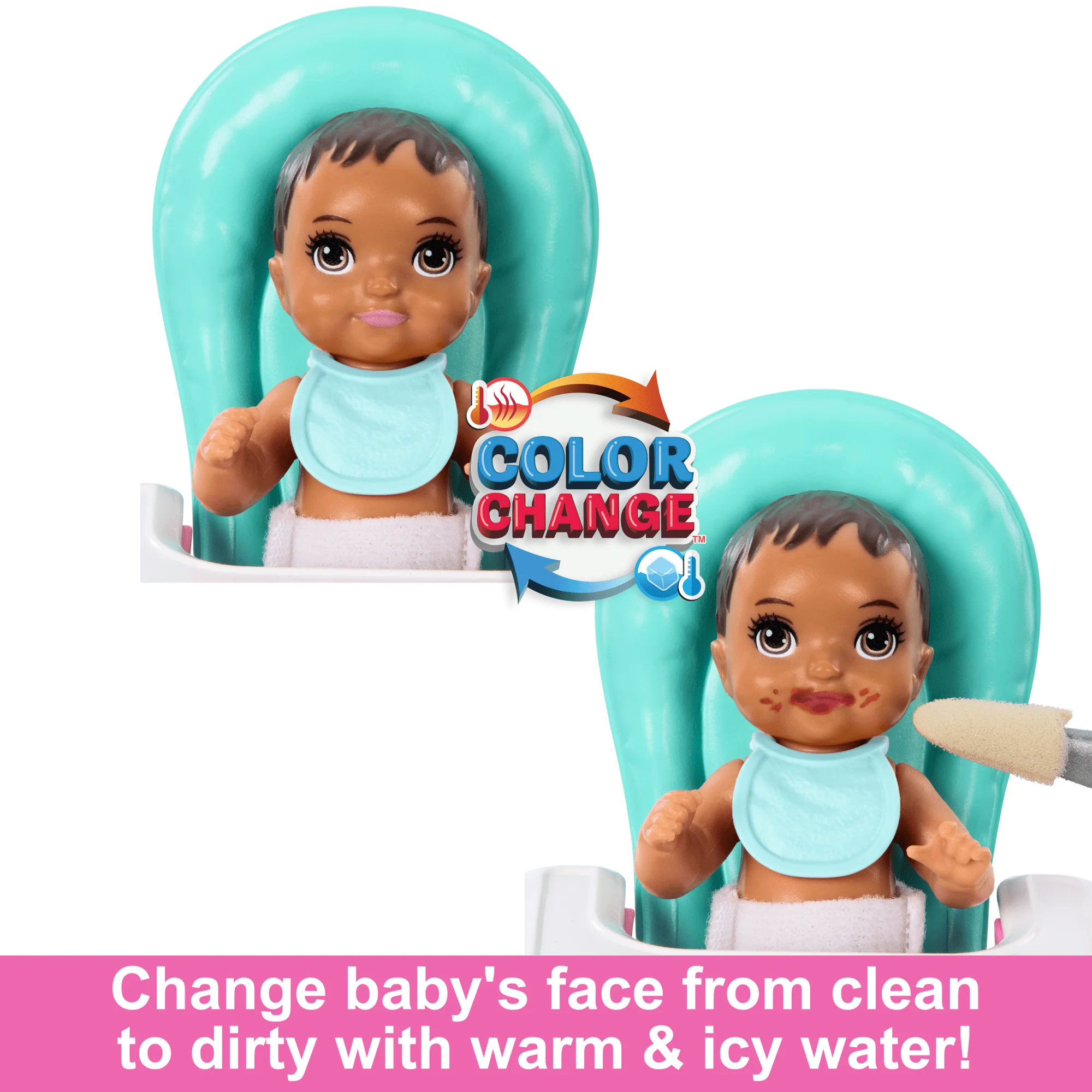 Barbie Skipper Babysitters inc & Playset, includes Doll, Baby, And Mealtime Accessories, 10 Piece Set - Image 3