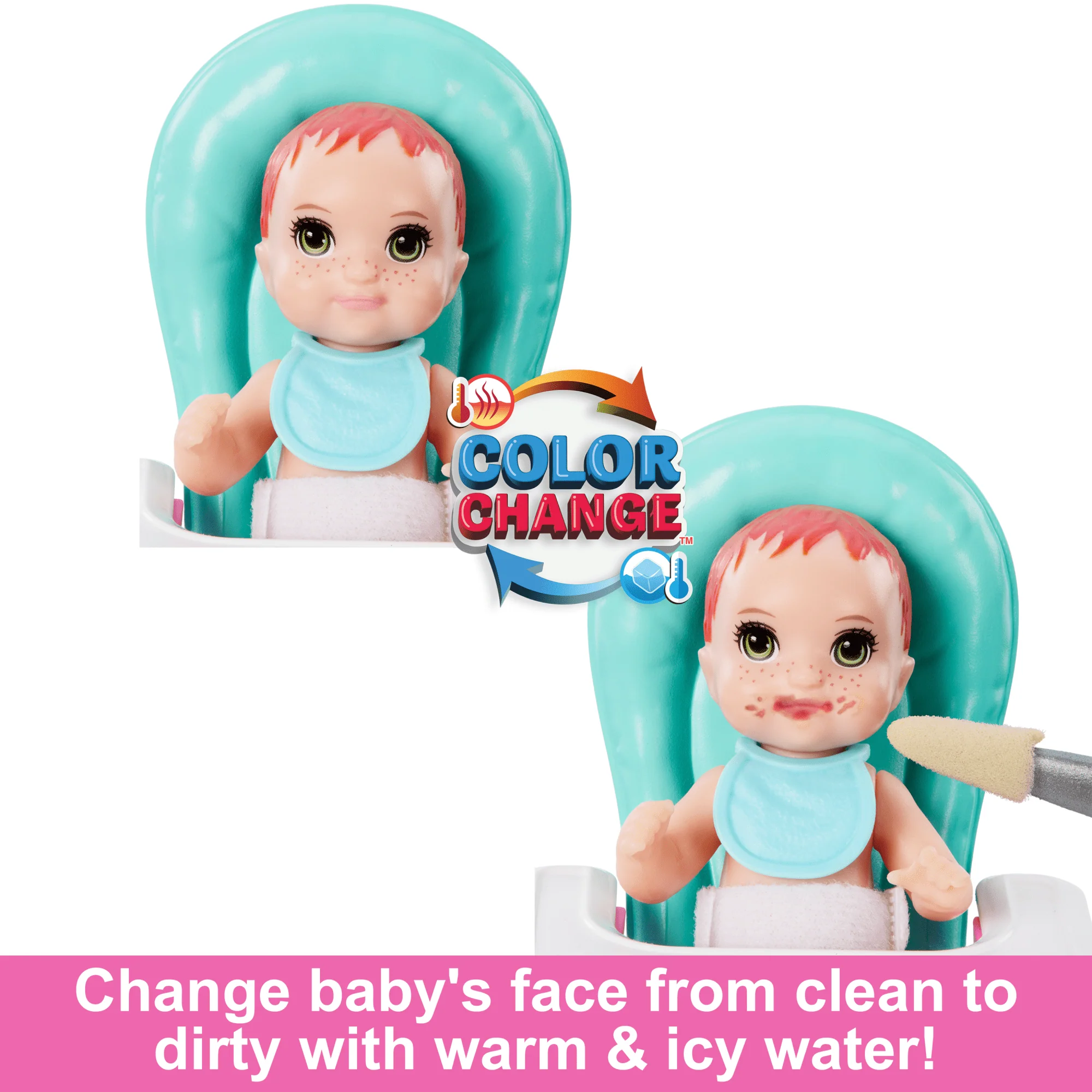Barbie Skipper Babysitters inc & Playset, includes Doll, Baby, And Mealtime Accessories, 10 Piece Set - Image 3