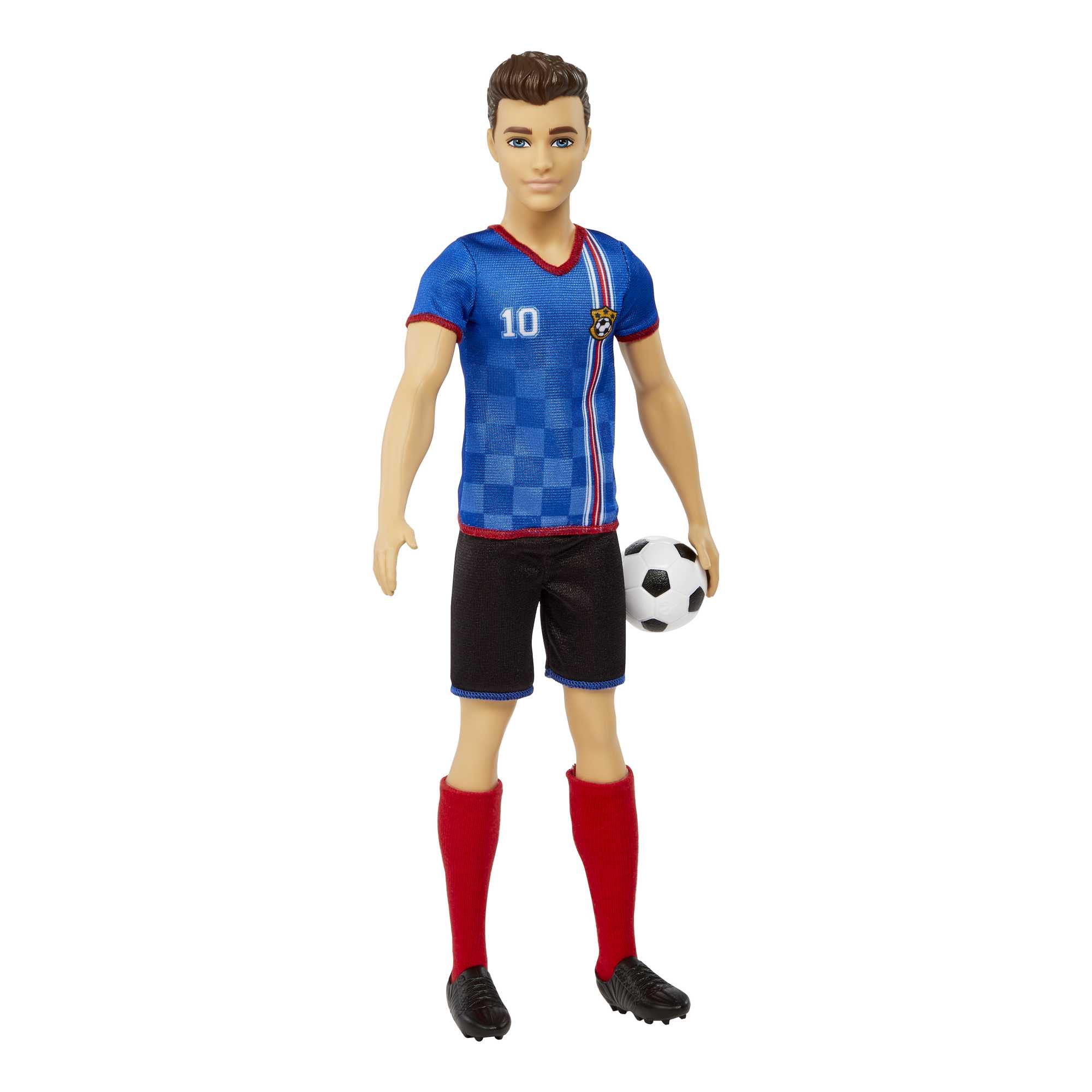 Ken Soccer Doll, Cropped Hair, #10 Uniform, Soccer Ball, Cleats,  Socks, 3 & Up - Image 5