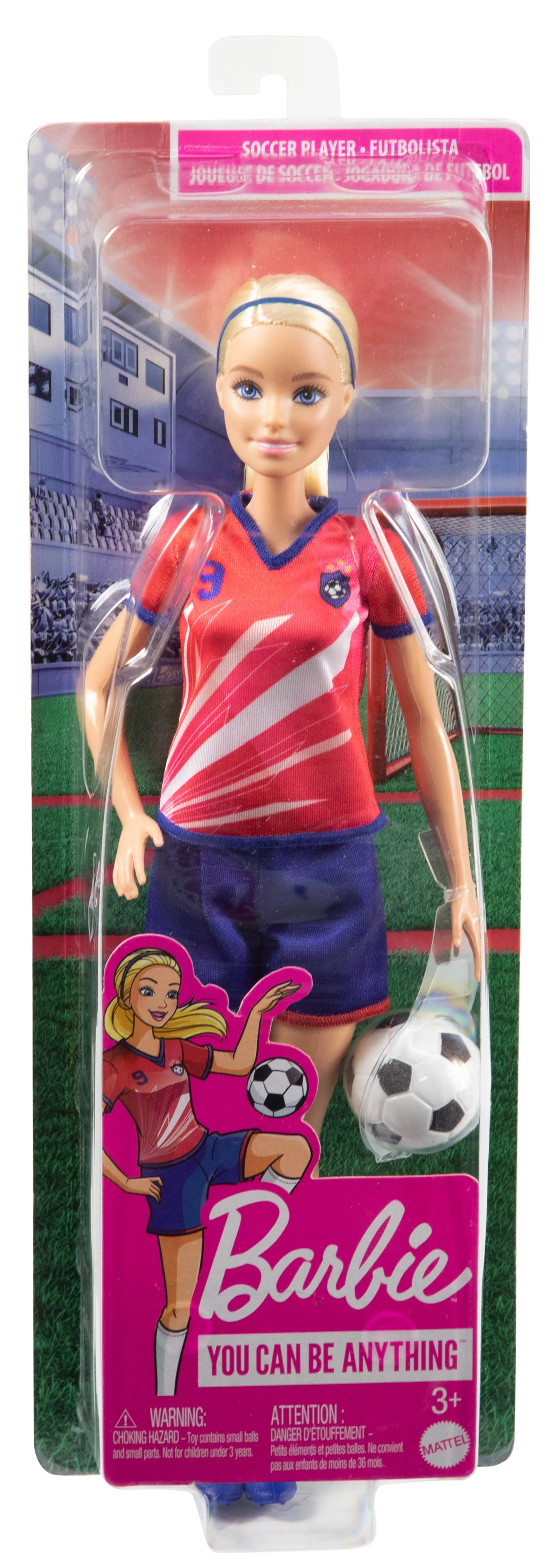 Barbie Soccer Doll, Blonde, #9 Uniform, Soccer Ball, Cleats,  Socks, 3 & Up - Image 6