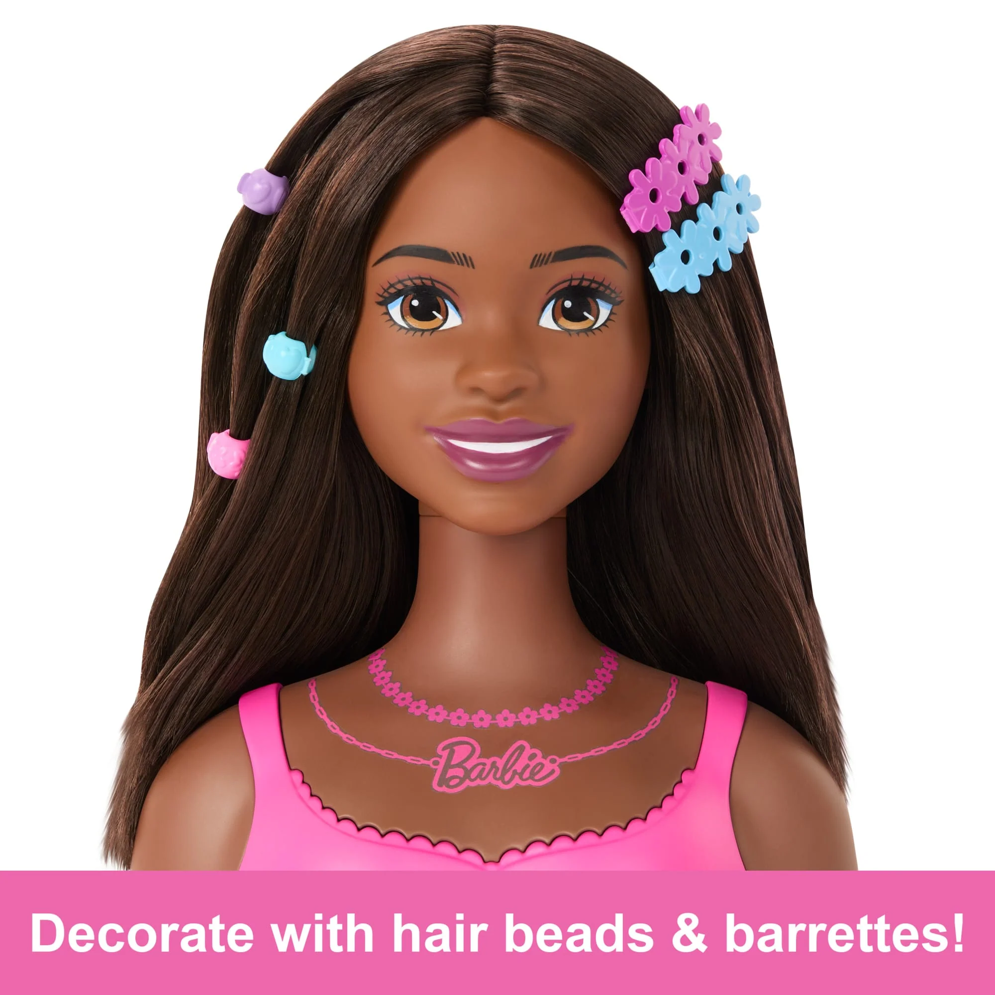 Barbie Doll Styling Head, Brown Hair With 20 Colorful Accessories - Image 5