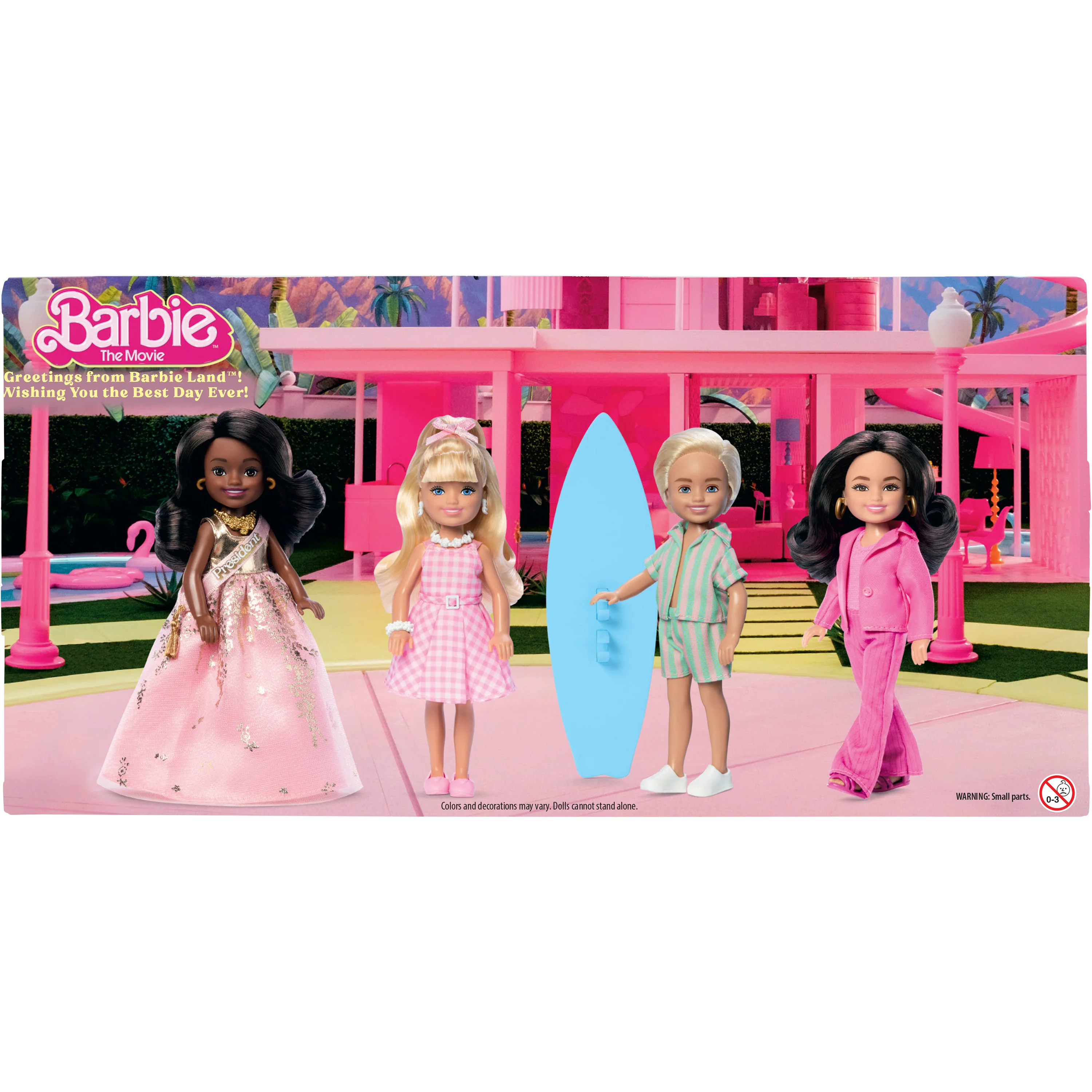Barbie The Movie Chelsea Collectible 4-Pack Dolls, Includes Barbie, Ken, President Barbie, & Gloria Characters - Image 6
