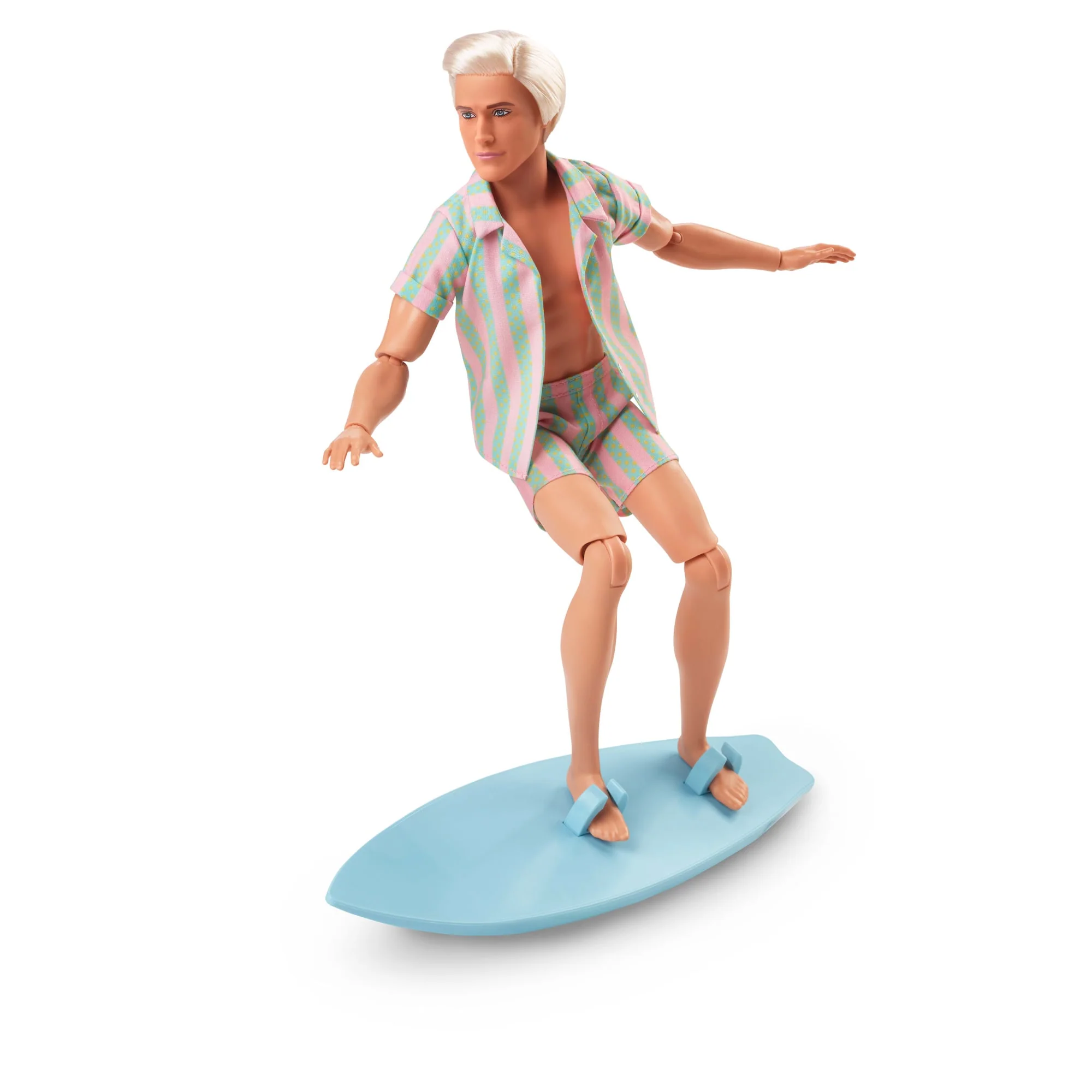 Barbie The Movie Ken Doll Wearing Pastel Striped Beach Matching Set - Image 3